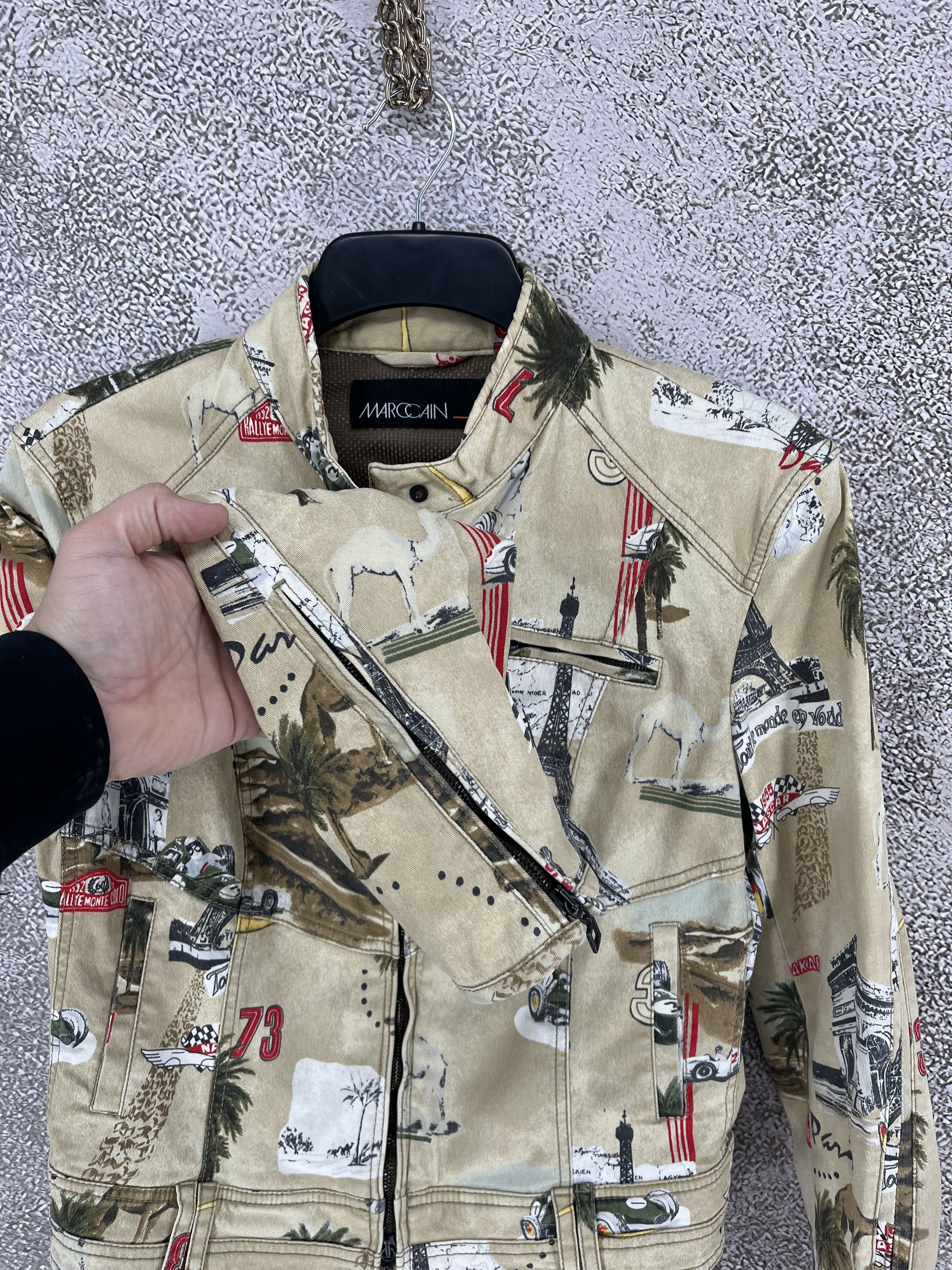 Other MARC CAIN Biker Moto Jacket Racing Print Stretch Cotton Size M / US 6-8 / IT 42-44 - 9 Thumbnail