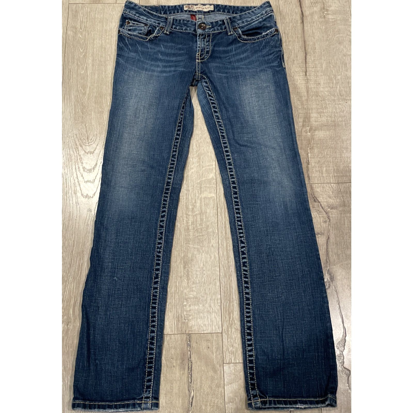 Vintage BKE Stella Distressed Skinny Jeans Women Size 28 Medium Wash Blue 32x31 Inseam American Size 28" / US 6 / IT 42 - 3 Thumbnail