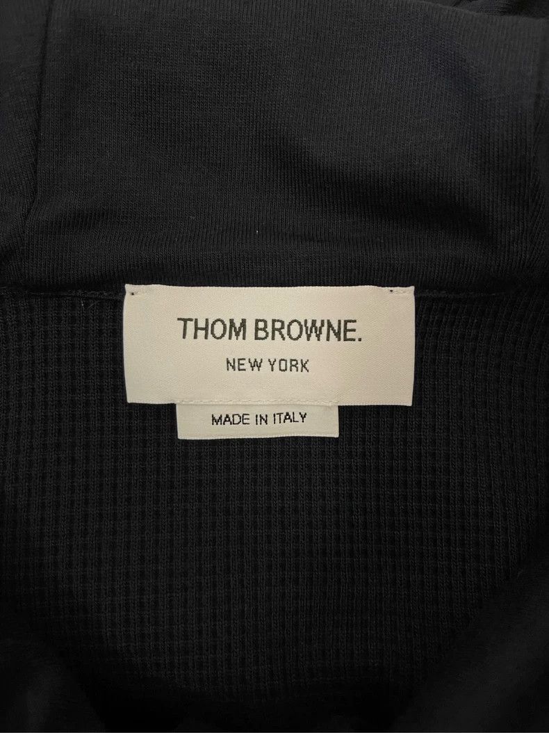 Thom Browne Thom browne Dark blue classic four-striped waffe zipper jac Size US M / EU 48-50 / 2 - 5 Thumbnail