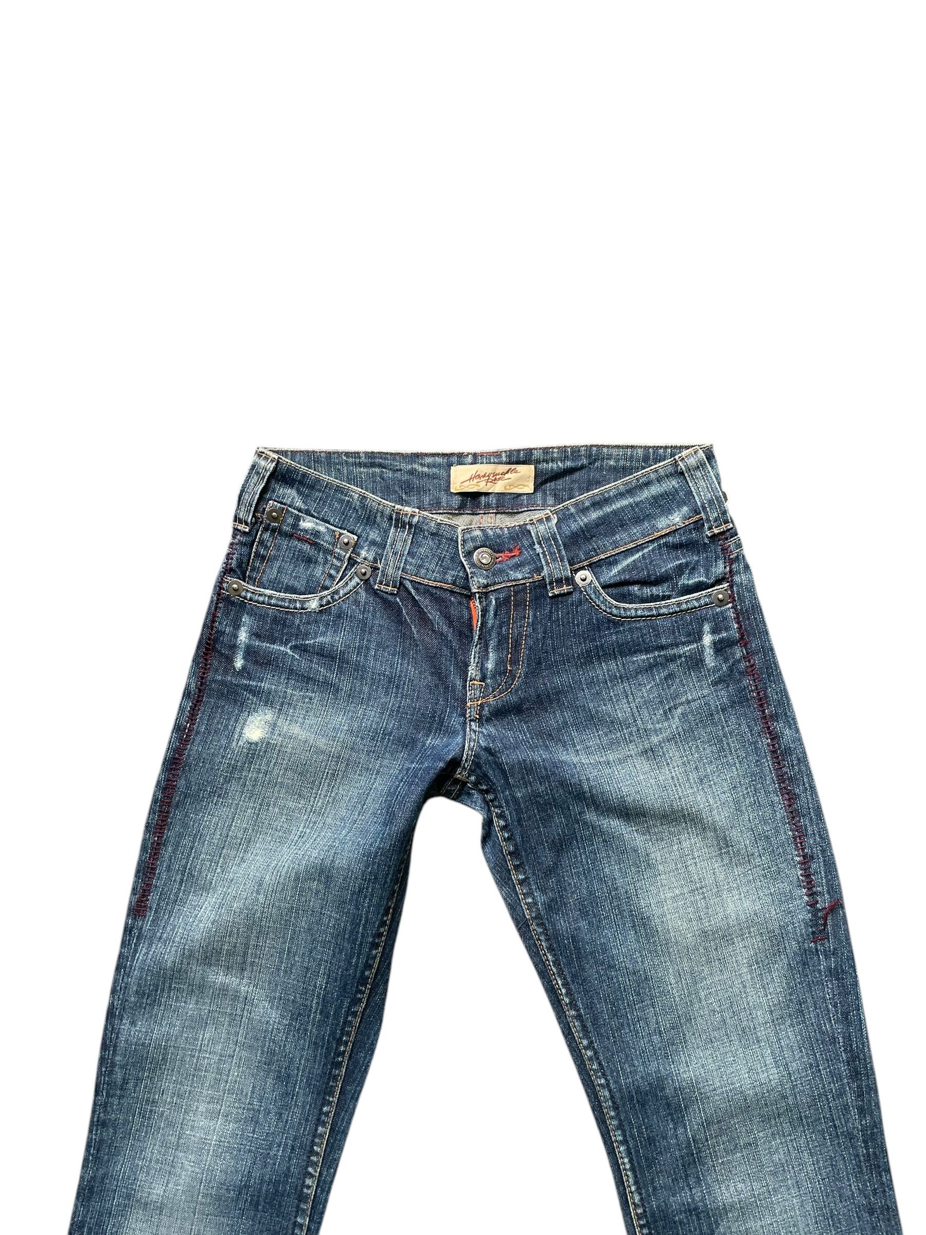 Japanese Brand Flare Honey Suckle Rose Distresed Denim Size 28" / US 6 / IT 42 - 2 Thumbnail