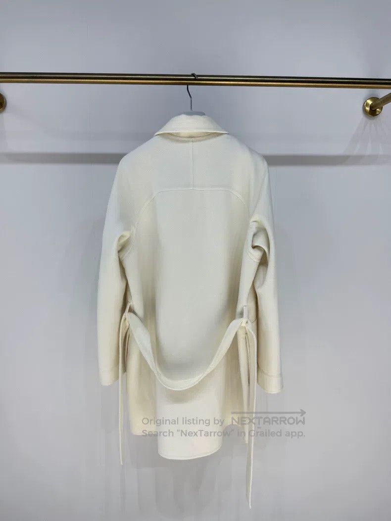 Hermes Hermes Leather Patch Cashmere Overcoat Jacket Size XXS / US 00 / IT 34 - 2 Thumbnail