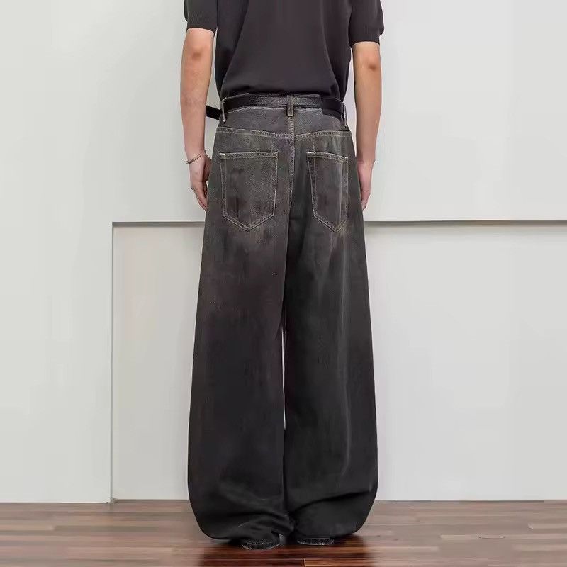 Vintage Retro Washed Wide Leg Streetwear Trendy Y2k Jeans Pants Size US 30 / EU 46 - 2 Thumbnail