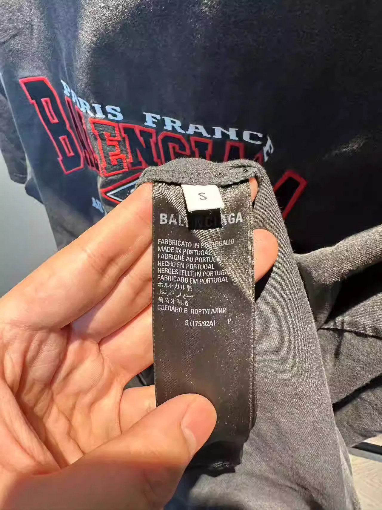 Balenciaga Balenciaga Washed Black Letter Embroidery Short Sleeve Size US S / EU 44-46 / 1 - 4 Thumbnail