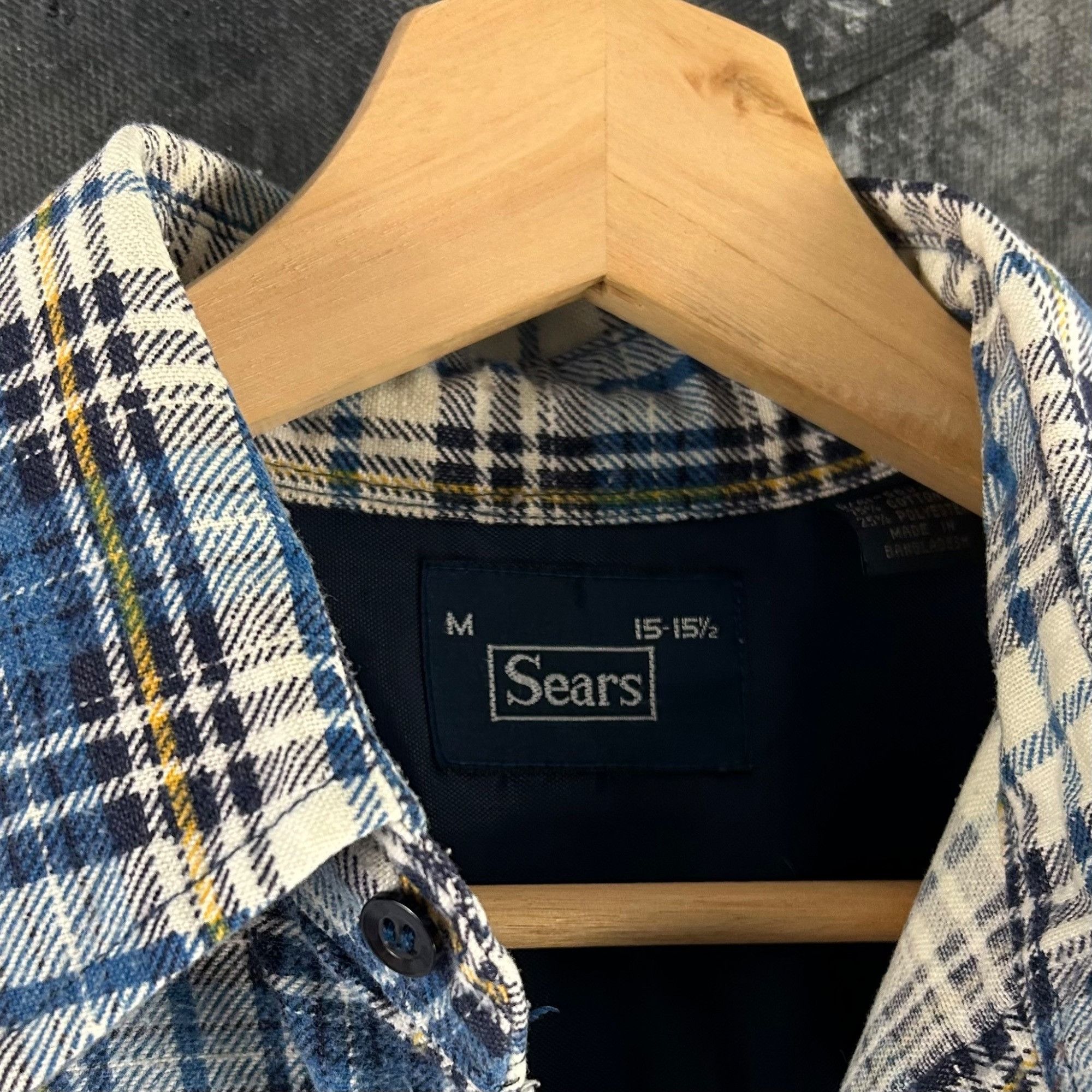 Sears × Vintage Vintage 80’s Sears plaid oversized grunge Button shirt Size US M / EU 48-50 / 2 - 3 Thumbnail
