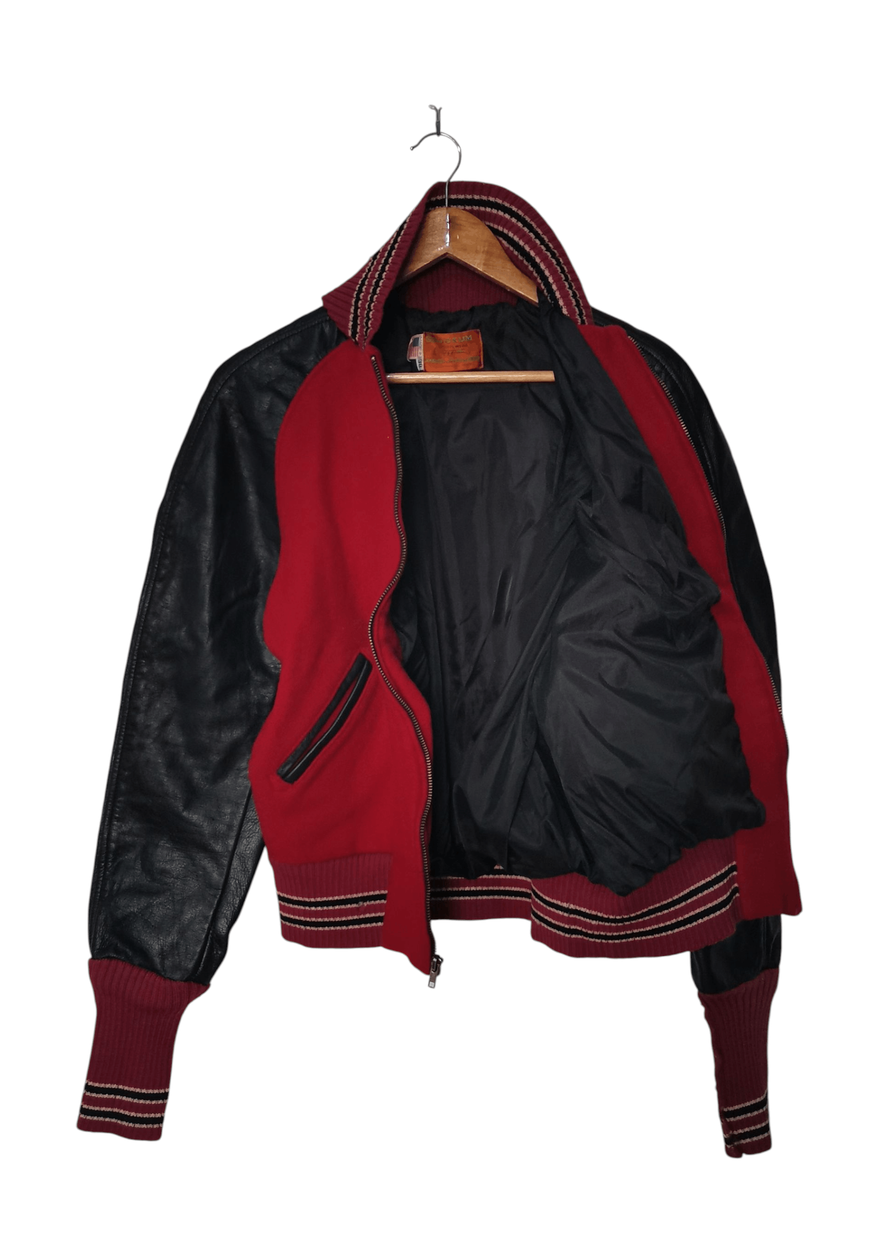 Skookum Vintage SKOOKUM Varsity Jacket–Red & Black Leather Sleeves Size US M / EU 48-50 / 2 - 3 Thumbnail