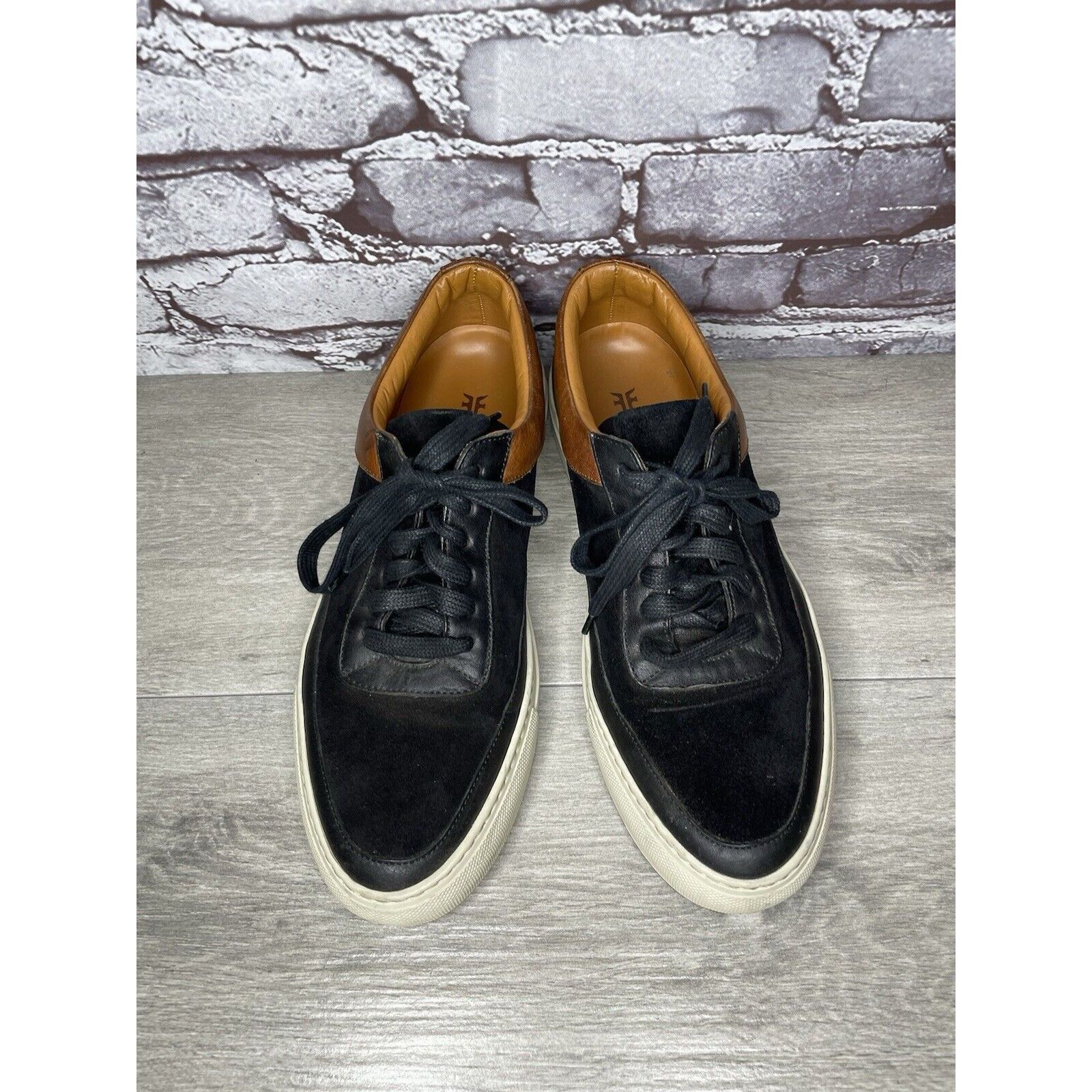 Frye Frye Black Suede Brown Leather Lace Up Low Top Casual Shoes Size US 10 / EU 43 - 16 Thumbnail