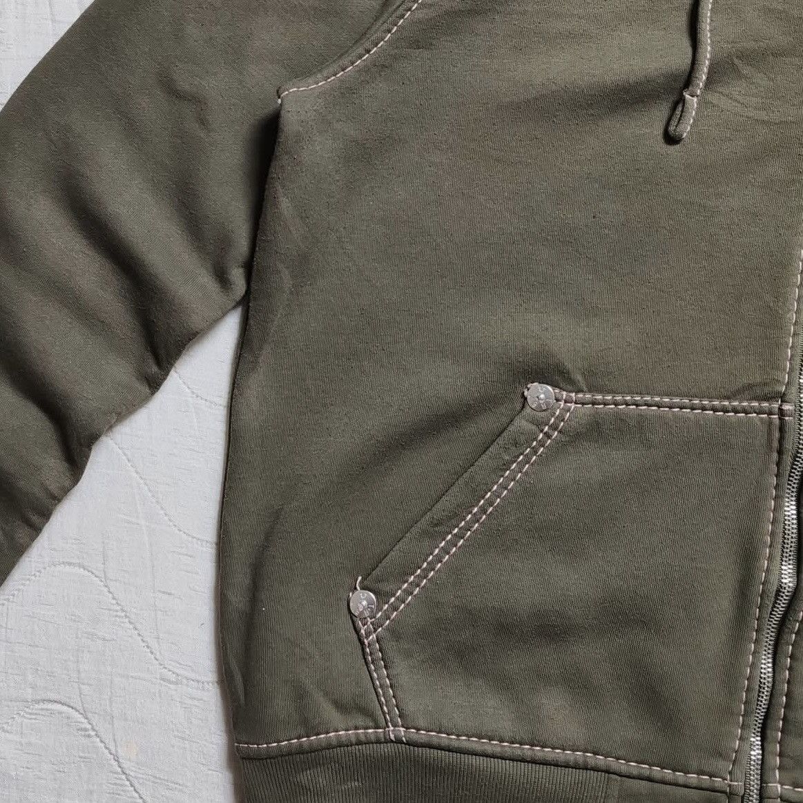 True Religion True Religion Khaki Logo Zip-Up Hoodie Size US XL / EU 56 / 4 - 7 Thumbnail
