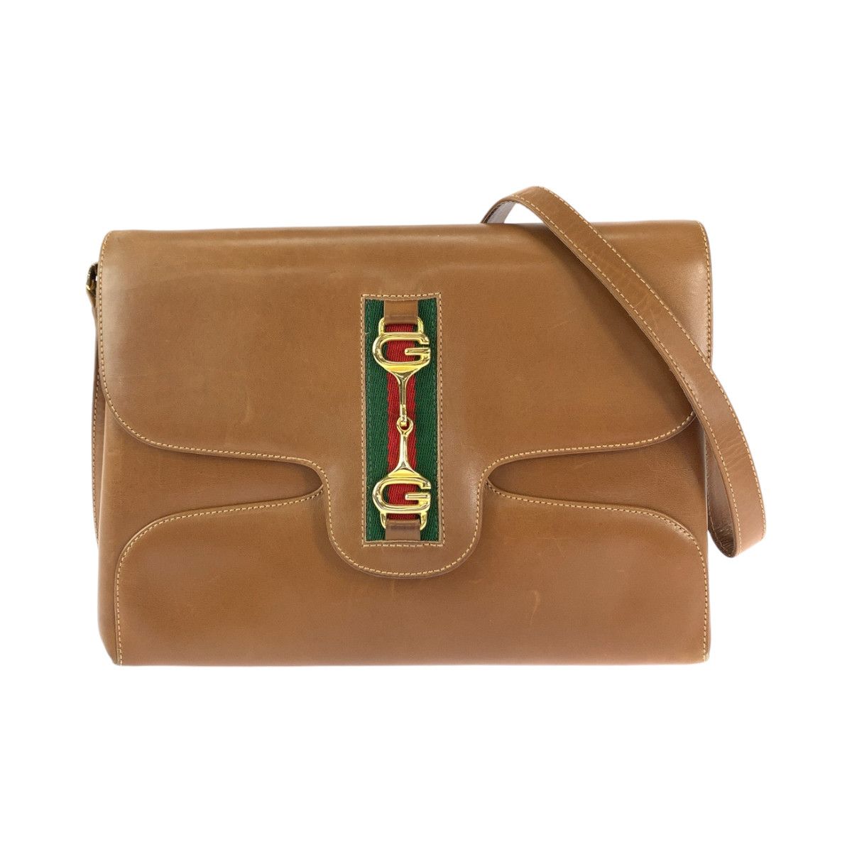 Gucci Gucci Gucci Vintage Leather Shoulder Bag Brown Leather Crossbody Bag 408409 in Very Good Condition Size ONE SIZE - 1 Thumbnail