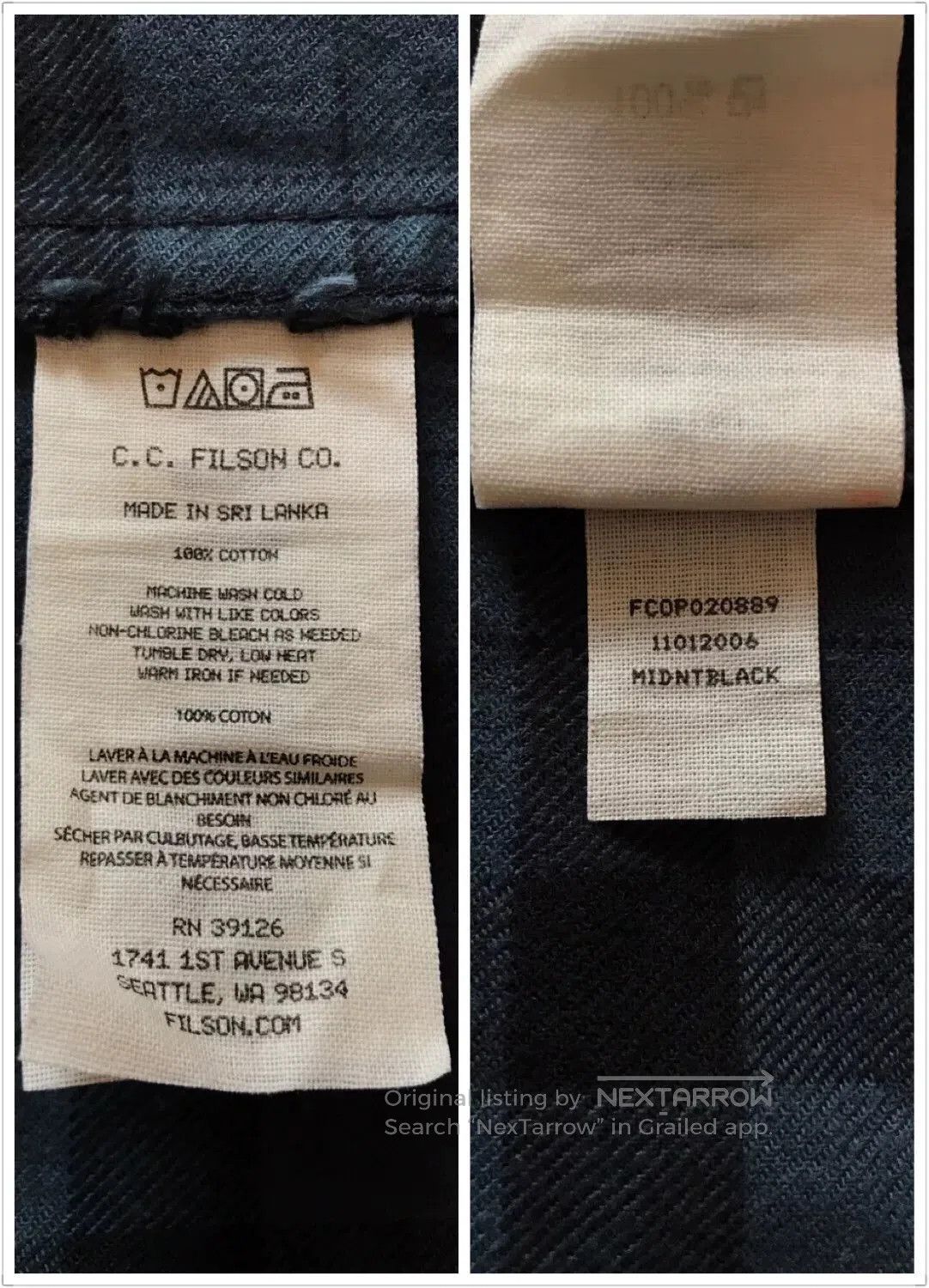 Filson Filson 11012006 Midnight Black Flannel Work Shirt. Size US M / EU 48-50 / 2 - 9 Thumbnail