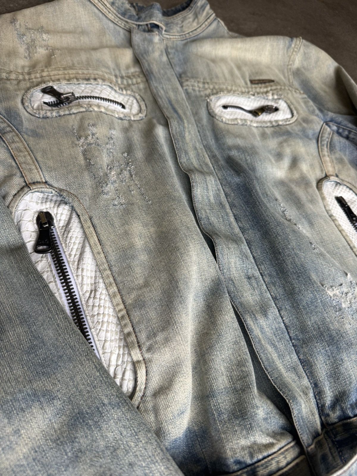 Dolce & Gabbana Dolce & Gabbana Croc Leather Panel Denim Jacket Archive Size US L / EU 52-54 / 3 - 4 Thumbnail