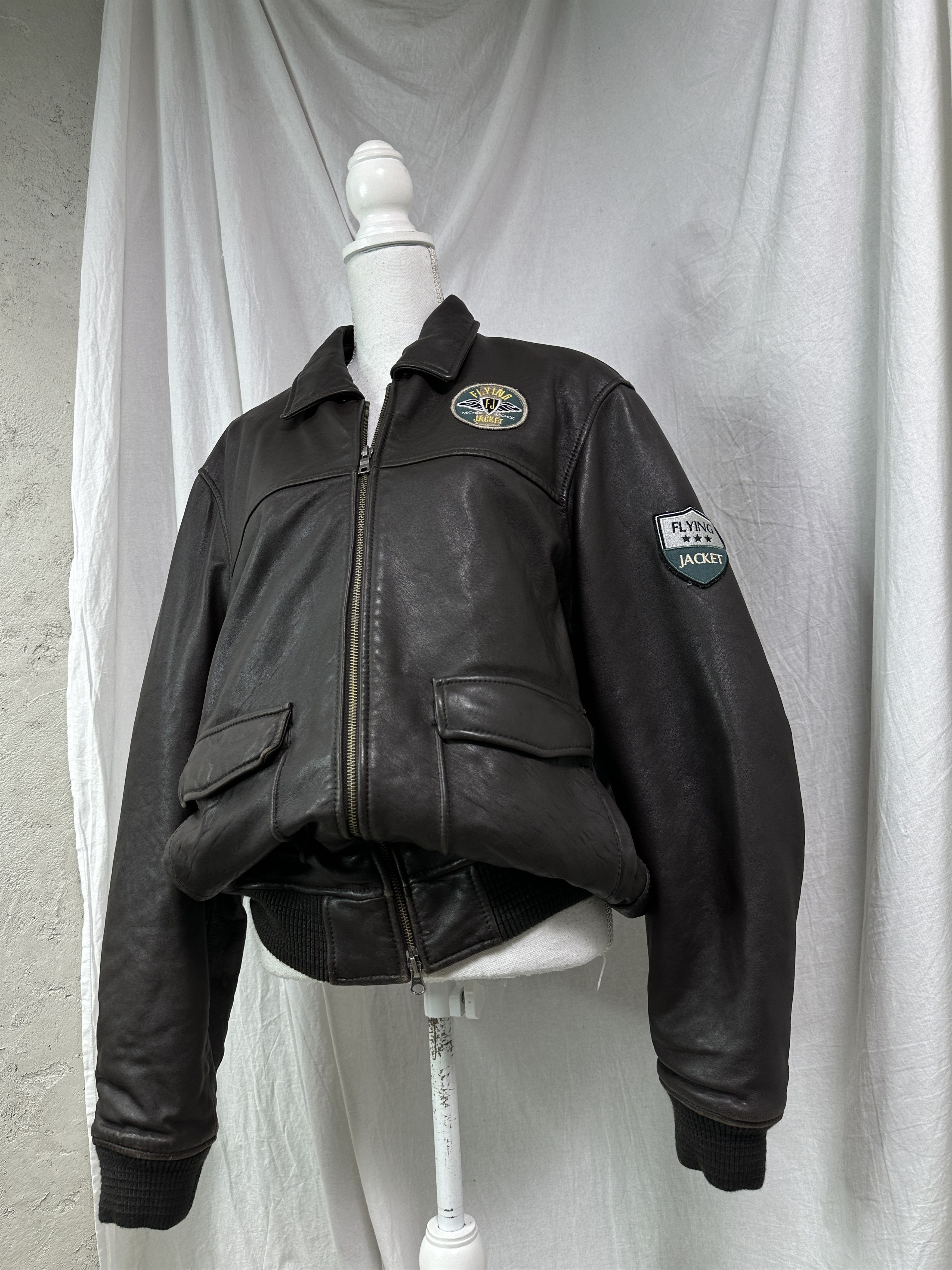 Vintage Vintage Leather Biker Moto Pilot Bomber Jacket 00s Size US L / EU 52-54 / 3 - 6 Thumbnail