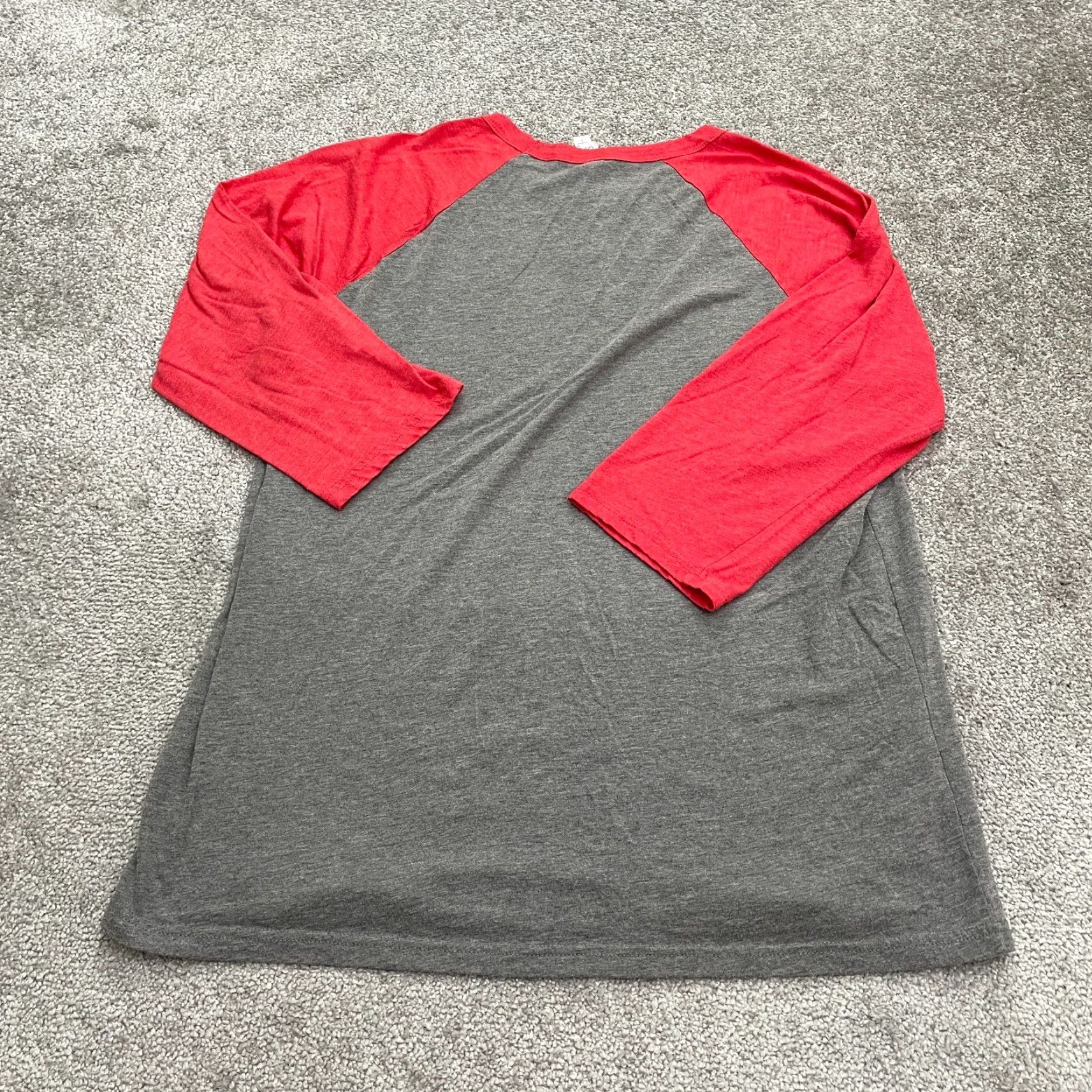 Vintage Bella + Canvas Baseball Tee Shirt Mens L Gray Raglan 3/4 Sleeve Casual Shirt Size US L / EU 52-54 / 3 - 2 Thumbnail
