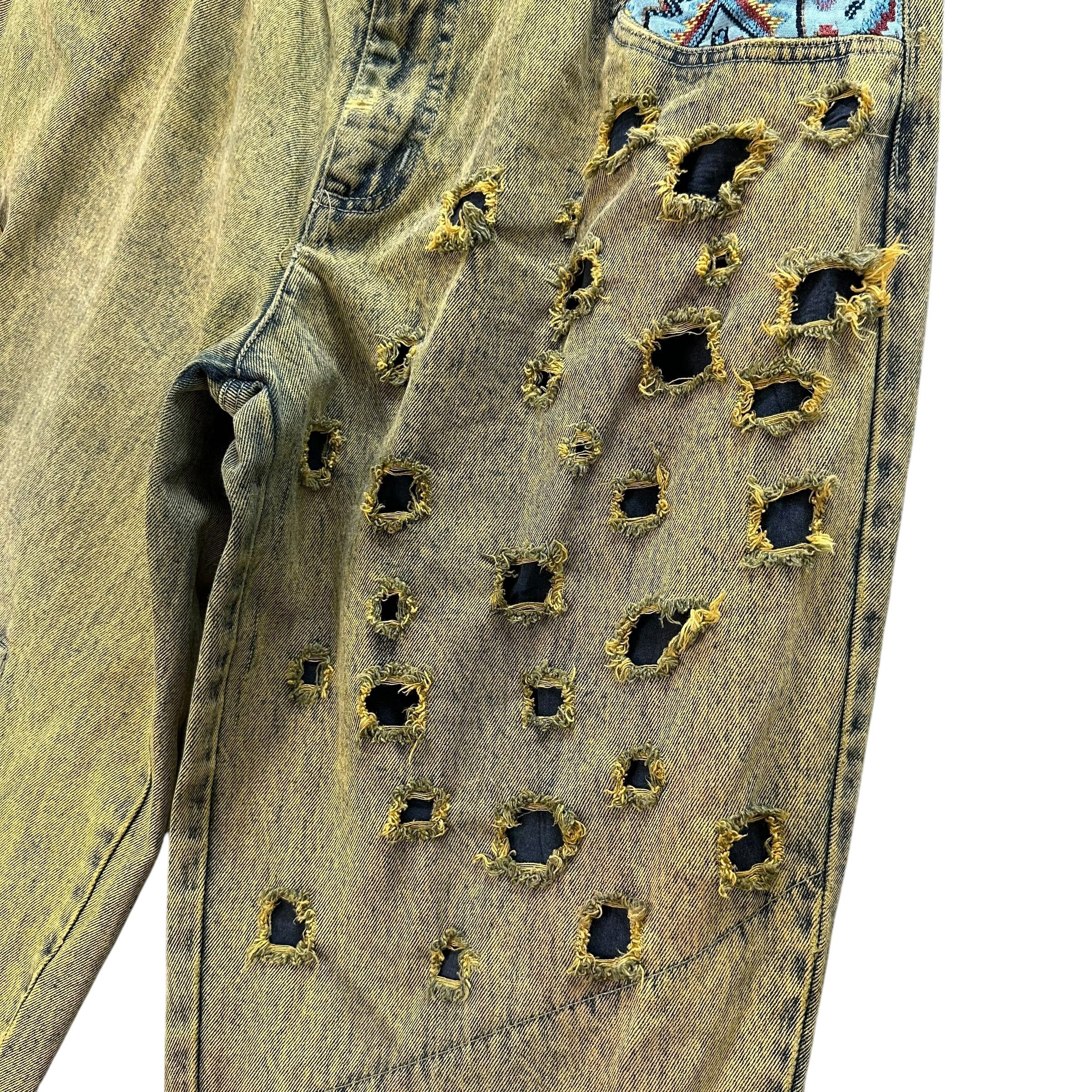 Vintage D.A.R.E by GIOVANNI Trashed Rusty Distressed Jeans #A76-1822 Size US 37 - 8 Thumbnail