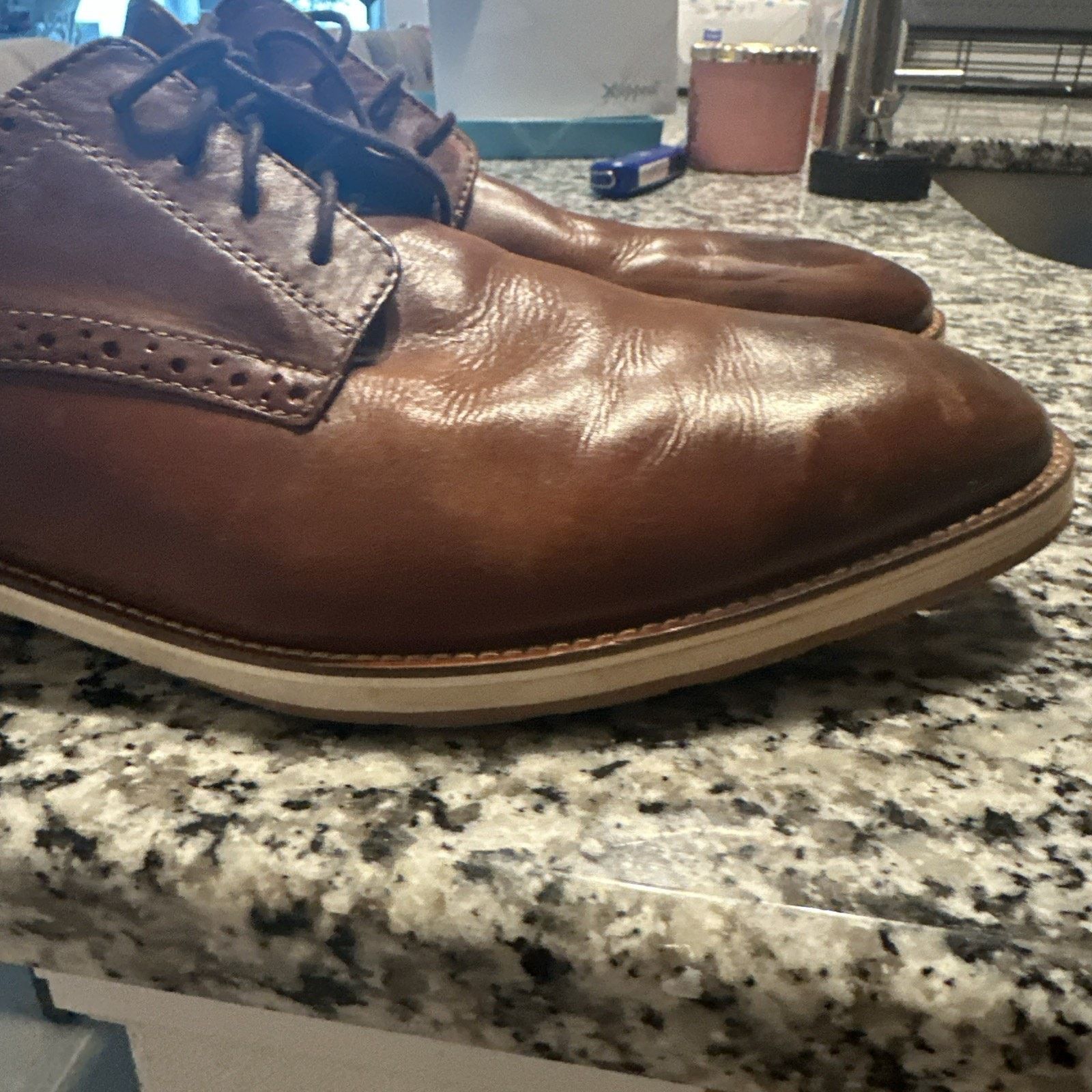 Steve Madden Steve Madden Mens Size 12 Brown Leather Derb Dress Shoes Size US 12 / EU 45 - 8 Thumbnail