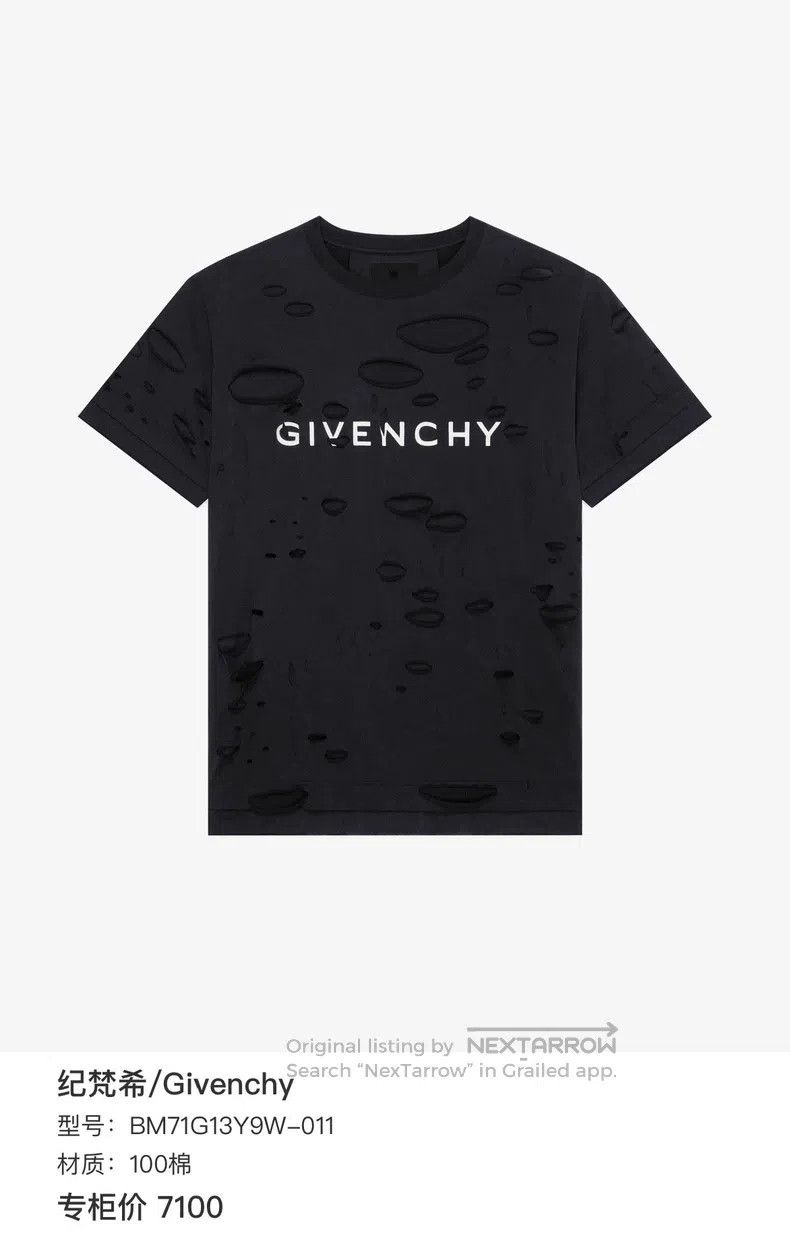 Givenchy Givenchy Ripped Logo Printed Short Sleeve (Size XXL) Size US XXL / EU 58 / 5 - 6 Thumbnail