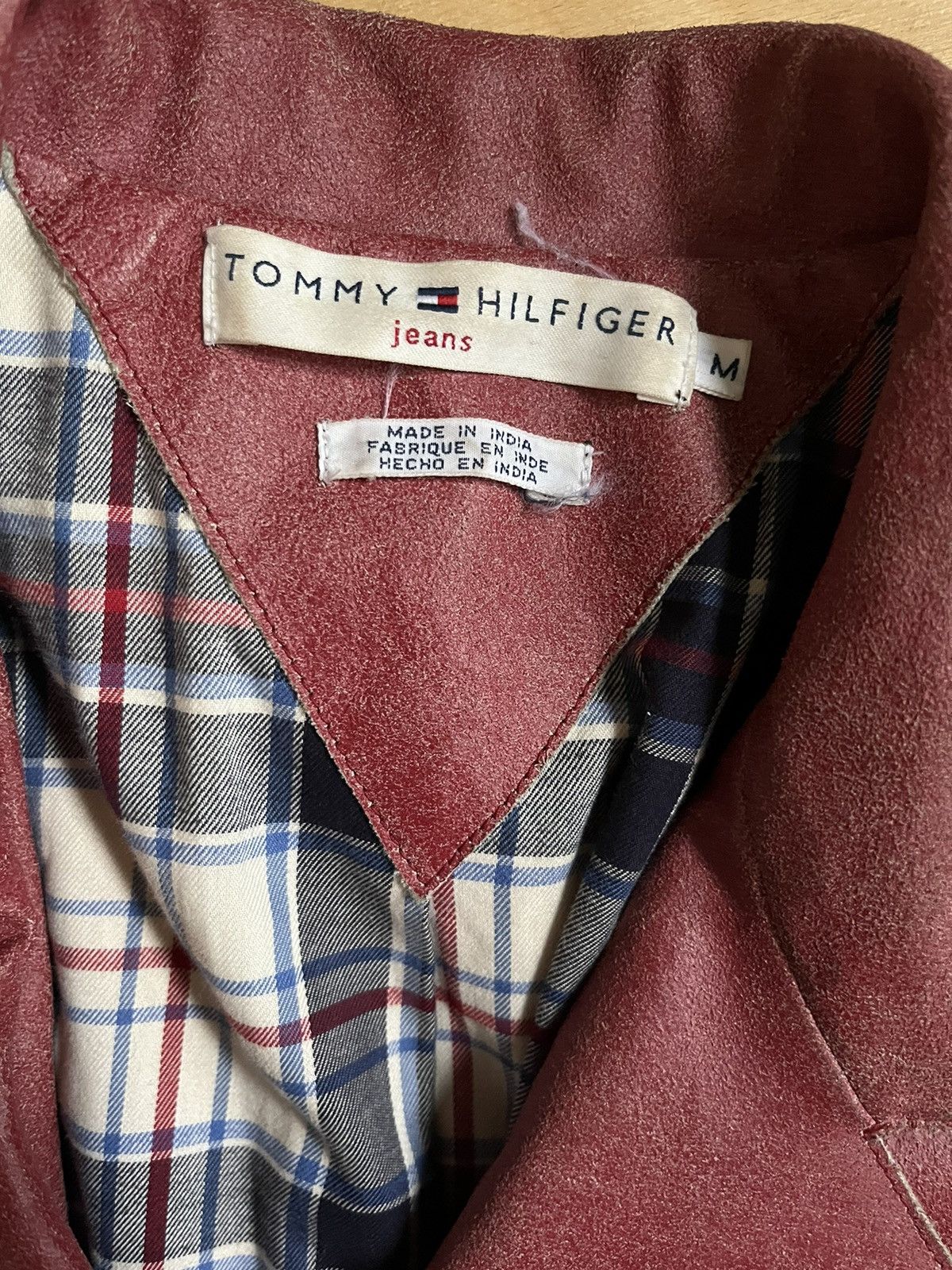 Leather × Tommy Hilfiger Tommy Hilfiger distressed red leather trench coat M Size M / US 6-8 / IT 42-44 - 3 Thumbnail