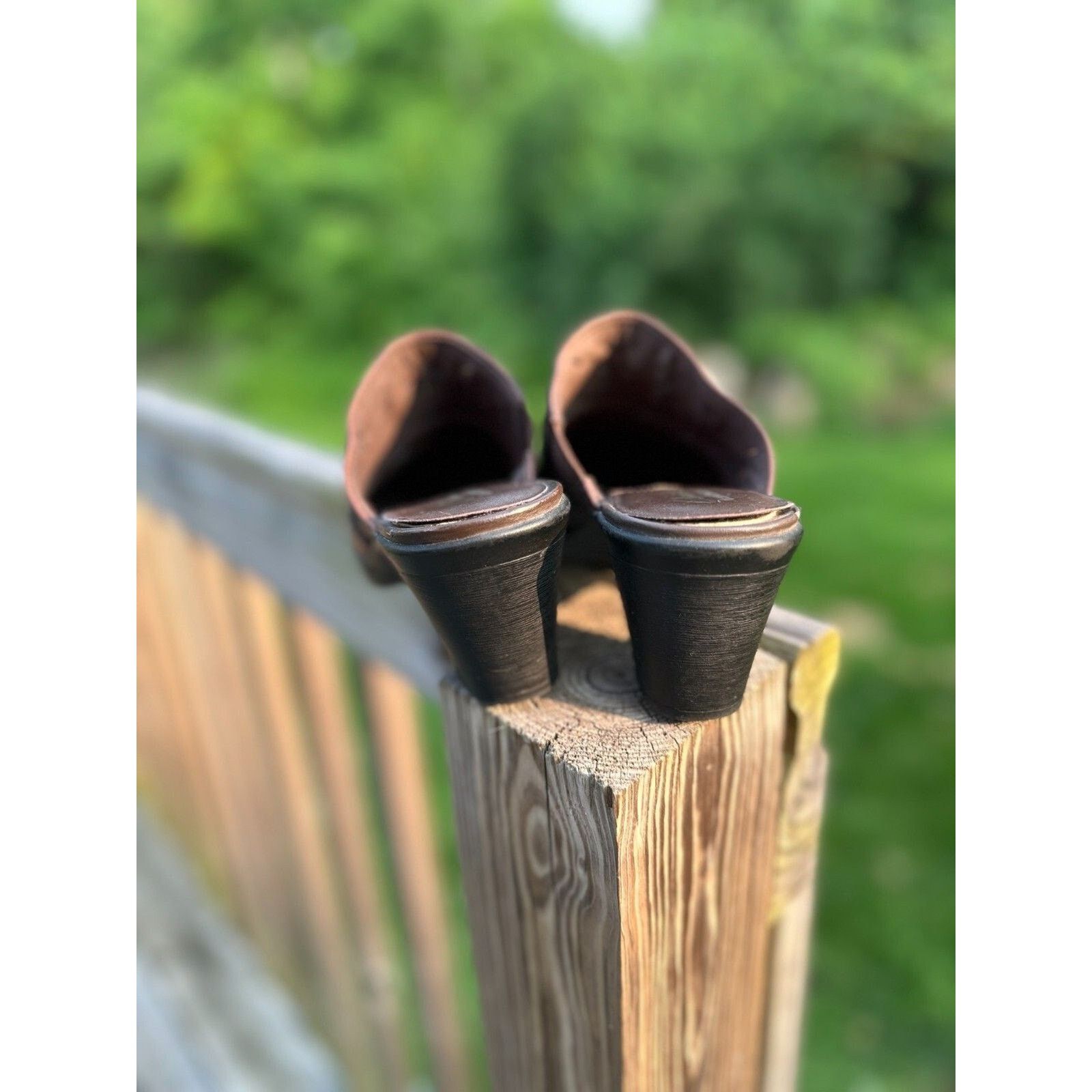 Clarks Clarks Bendables Wedge Clogs Brown Leather Womens Size 7.5 M Size US 7.5 / IT 37.5 - 11 Thumbnail