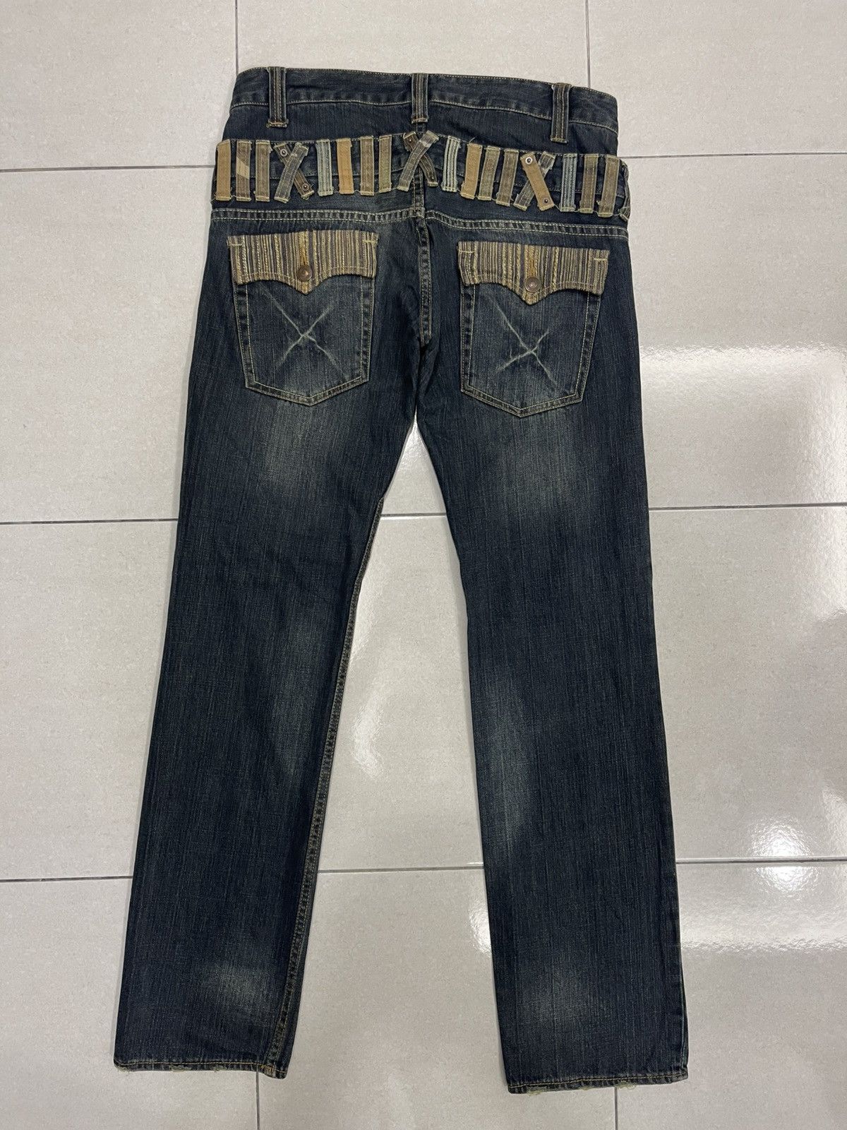 Japanese Brand RARE Dominate Handcrafted Denim - Double Waist Roman Numeral Size US 34 / EU 50 - 6 Thumbnail
