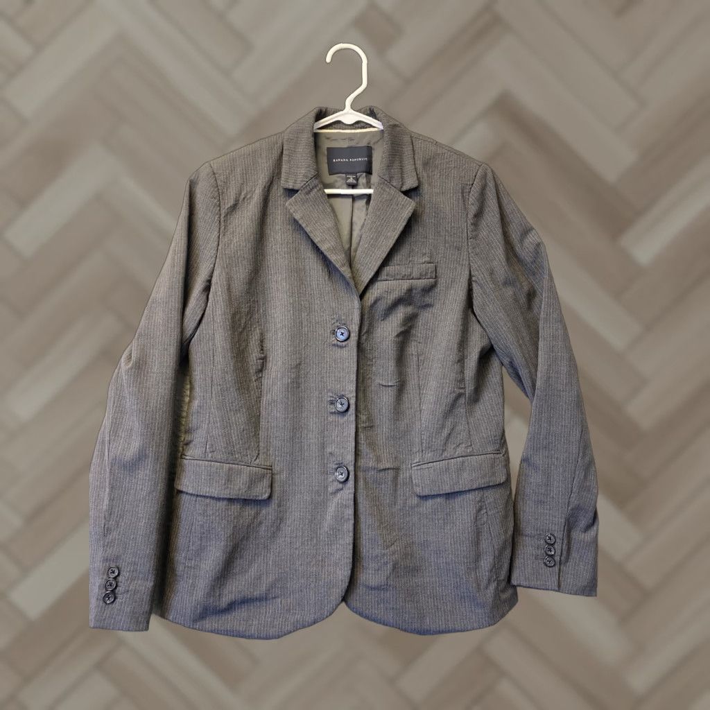 Banana Republic Banana Republic Wool Blazer Womens 14 Button Stripes /108-45 Size XL / US 12-14 / IT 48-50 - 1 Thumbnail