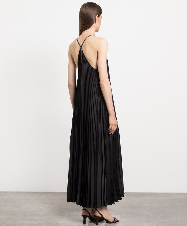 Brunello Cucinelli o1y0725 Midi Dress in Black Size XXL / US 16-18 / IT 52-54 - 4 Thumbnail