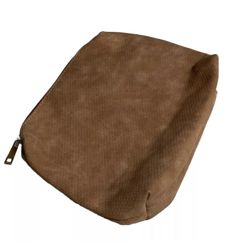 Anthropologie Anthropologie Beige Tie Dye Eyelet Suede Purse & Makeup Bag Size ONE SIZE - 4 Thumbnail
