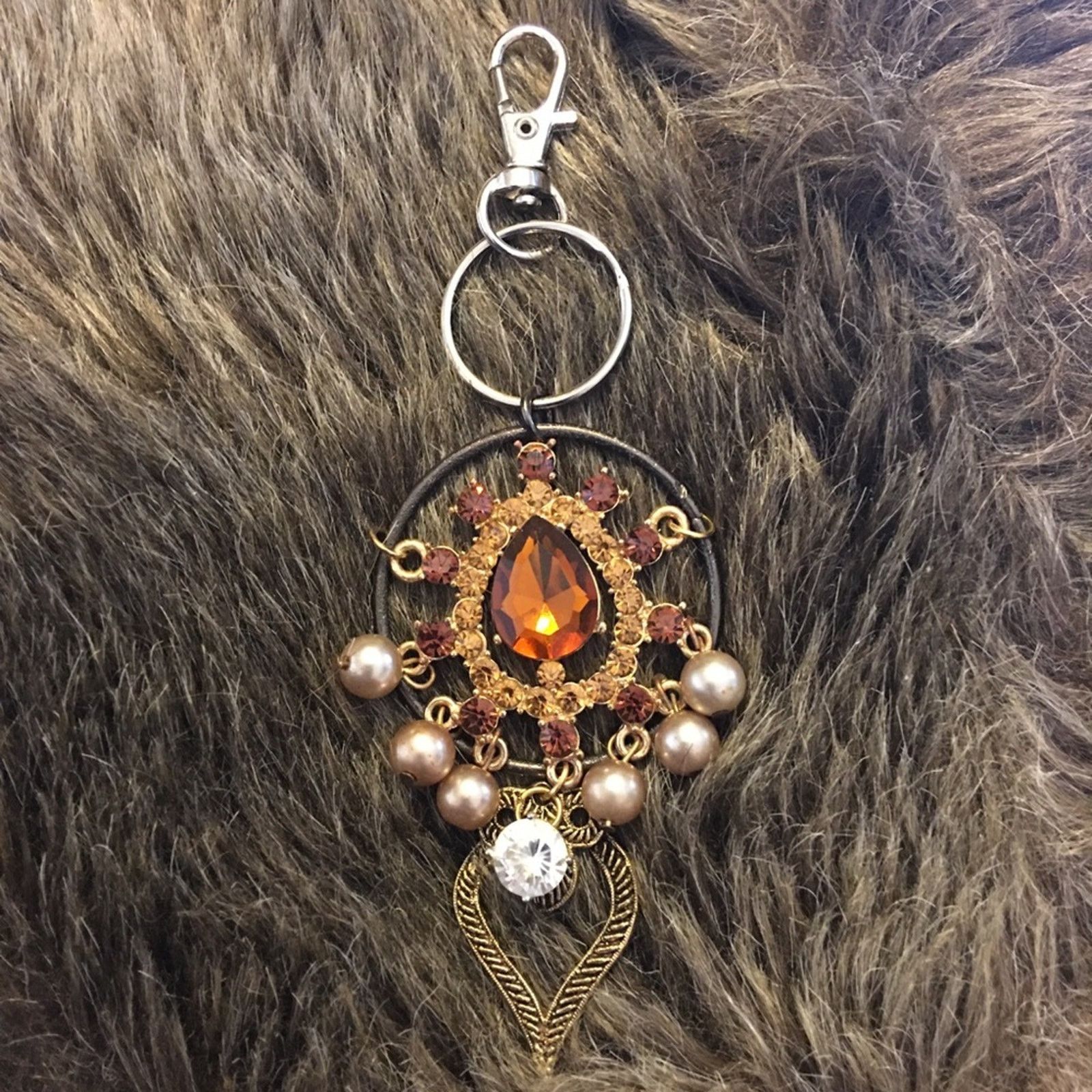 Vintage Vintage repurpose salvaged estate gem keychain Size ONE SIZE - 3 Thumbnail