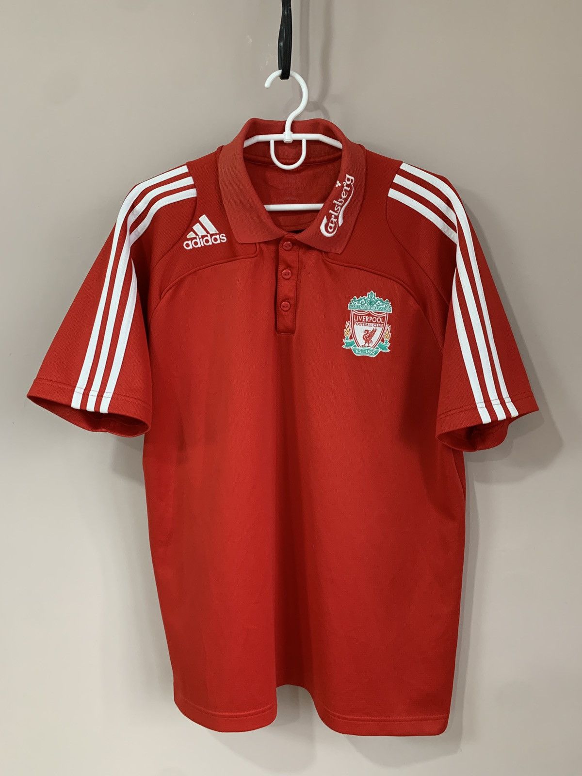 Adidas Liverpool 2008 Football Polo Shirt Adidas Soccer Jersey Sz L Size US XL / EU 56 / 4 - 1 Thumbnail