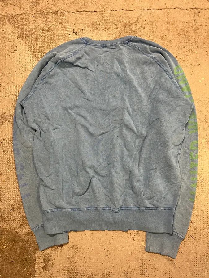 Dsquared2 SS2013 Dsquared2 Blue Distressed Faded Crewneck Sweater Size US L / EU 52-54 / 3 - 6 Thumbnail