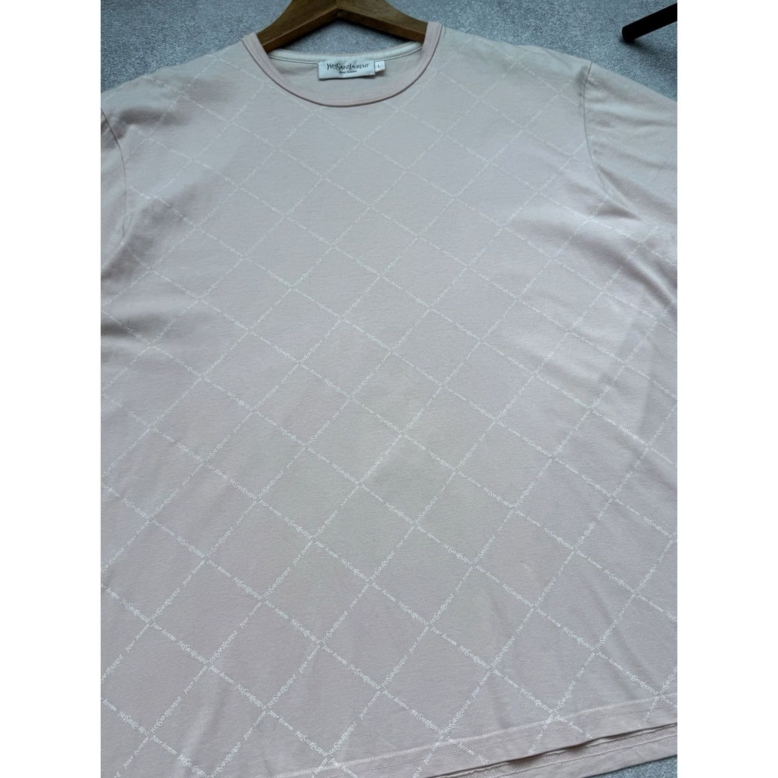 Yves Saint Laurent VINTAGE Yves Saint Laurent YSL Monogram T-Shirt Crew Neck Short Sleeve Men L Peach 90s Designer Luxury Size US L / EU 52-54 / 3 - 3 Thumbnail