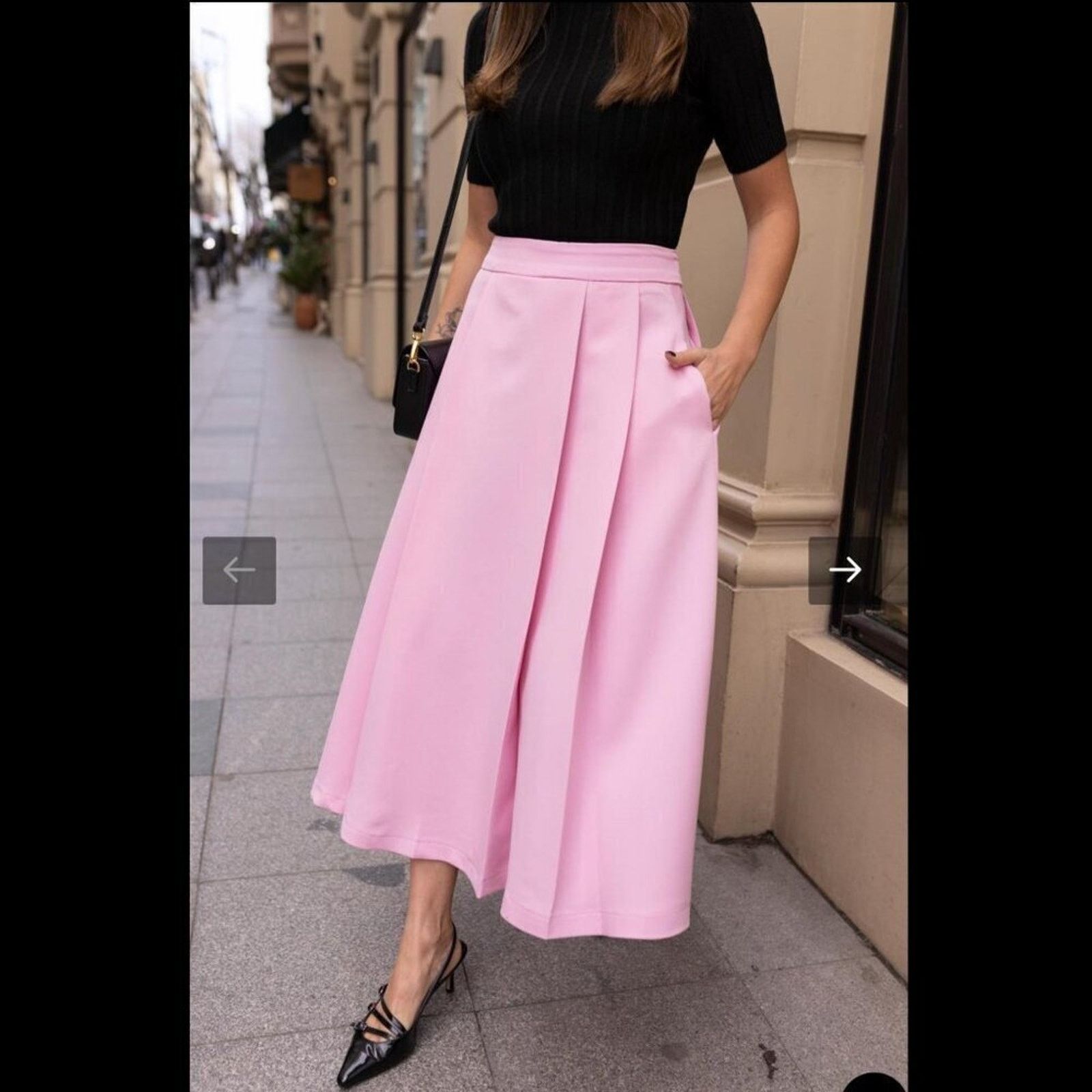 Zara ZARA A-Line Midi Skirt NWT LAST ONE!!! Size 29" - 10 Thumbnail