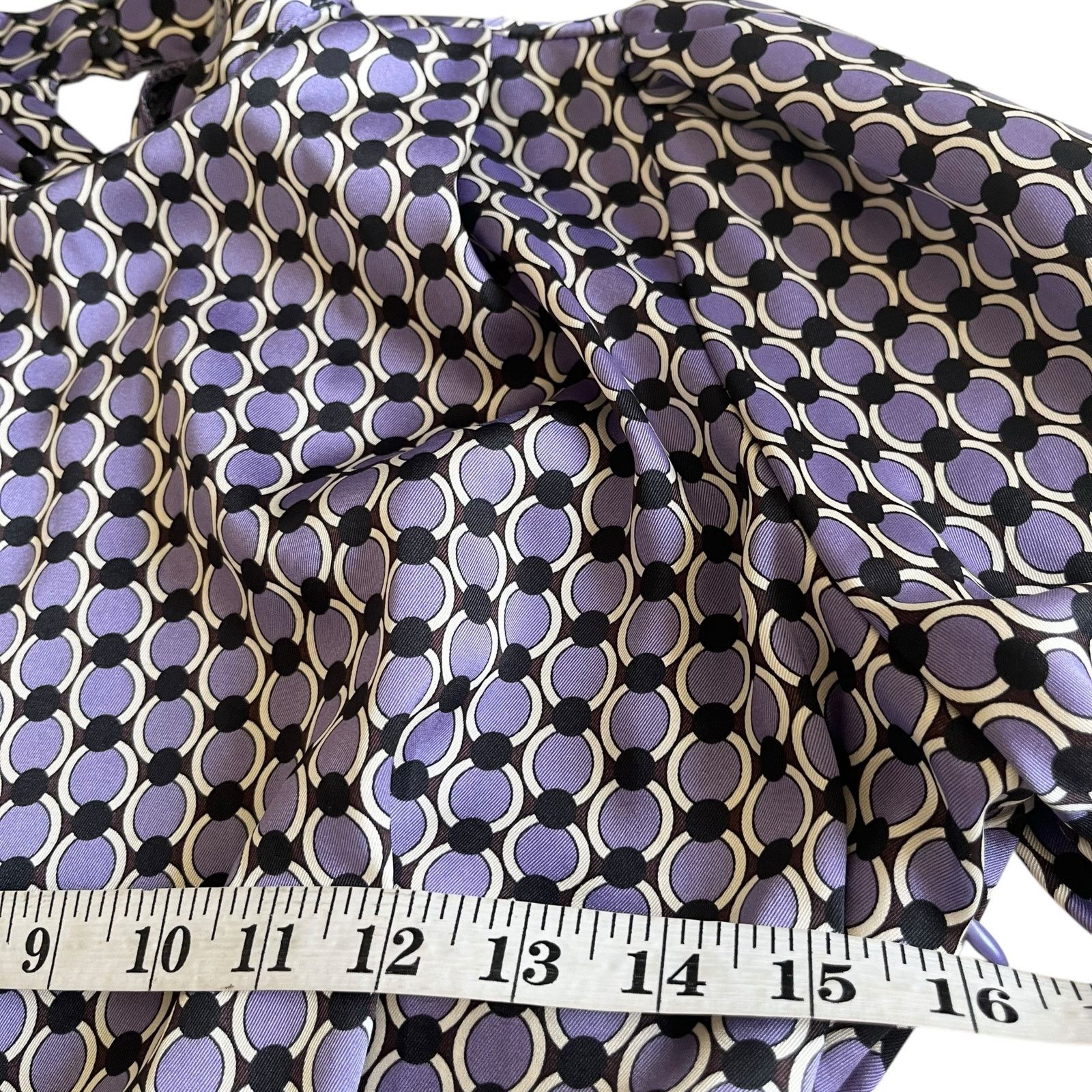 Zara Zara Purple Circle Geometric Print Belted Midi Shirt Dress Size XS / US 0-2 / IT 36-38 - 9 Thumbnail