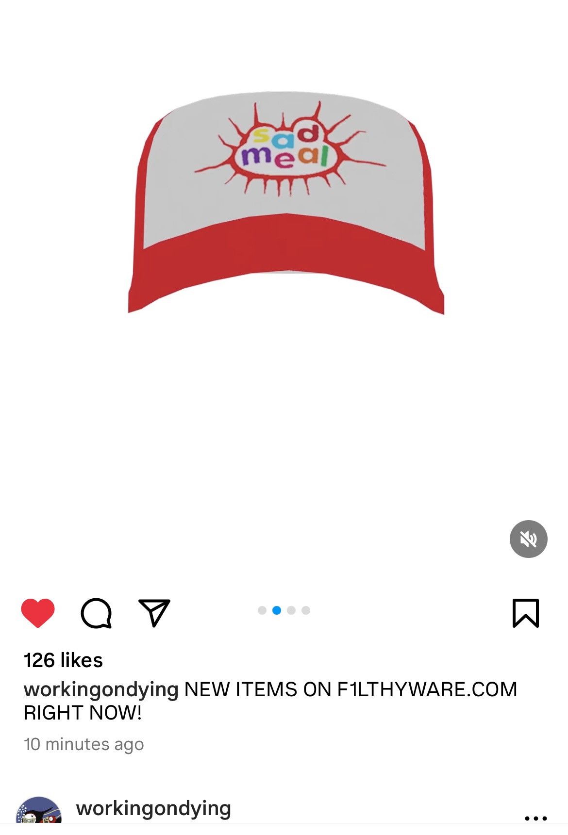 Drain Gang × Sad Boys Sad Meal ( Bladee ) hat red version Released by F1lthy/WOD Size ONE SIZE - 2 Thumbnail