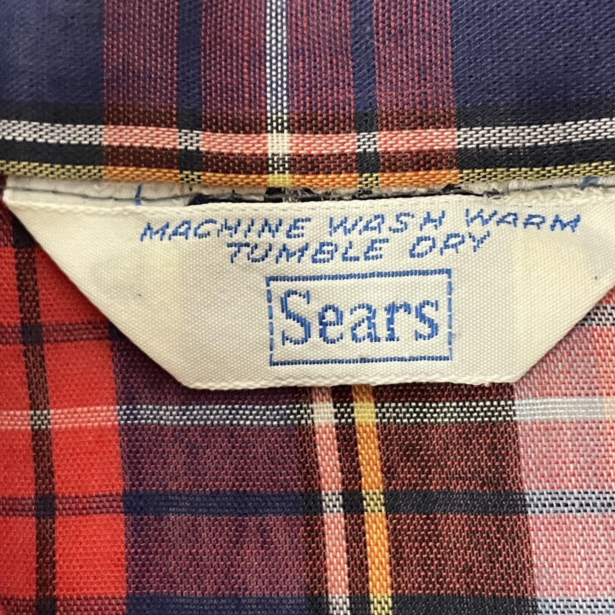 Sears Vtg Sears SHADOW PLAID BoHo HIPPIE Thin Daisy Duke Shirt Size S / US 4 / IT 40 - 5 Thumbnail