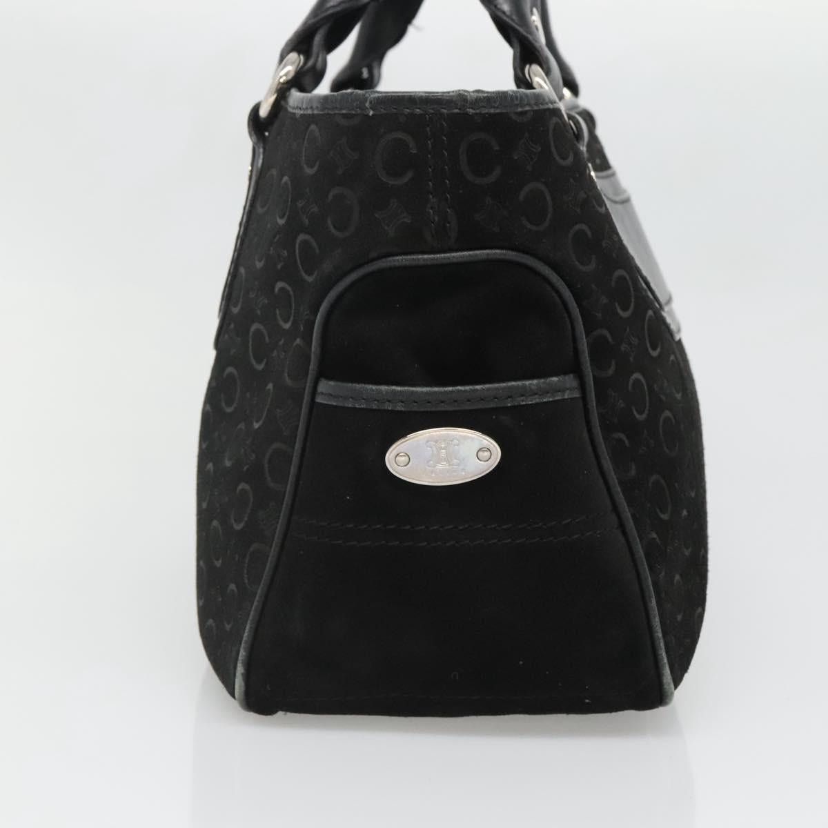 Celine CELINE C Macadam Canvas Hand Bag Suede Black Silver Size ONE SIZE - 4 Thumbnail