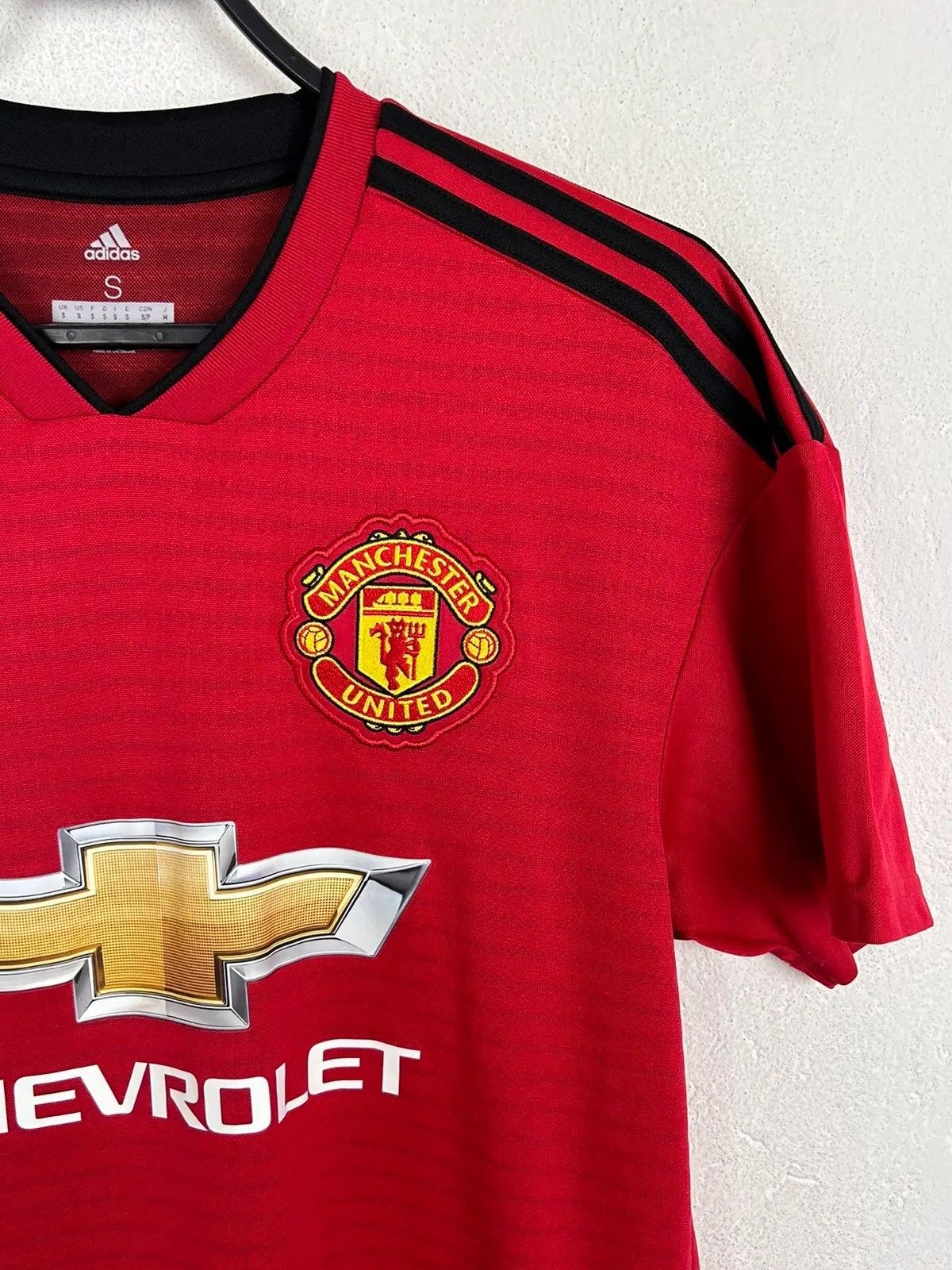 Adidas Adidas x Manchester United 2018/19 Home Kit Soccer Jersey Size US S / EU 44-46 / 1 - 2 Thumbnail