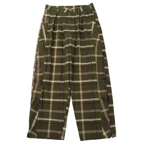 Japanese Brand 20AW Indigo Union Japan Grey Brown Checked Casual Pants Size US 31 - 2 Thumbnail