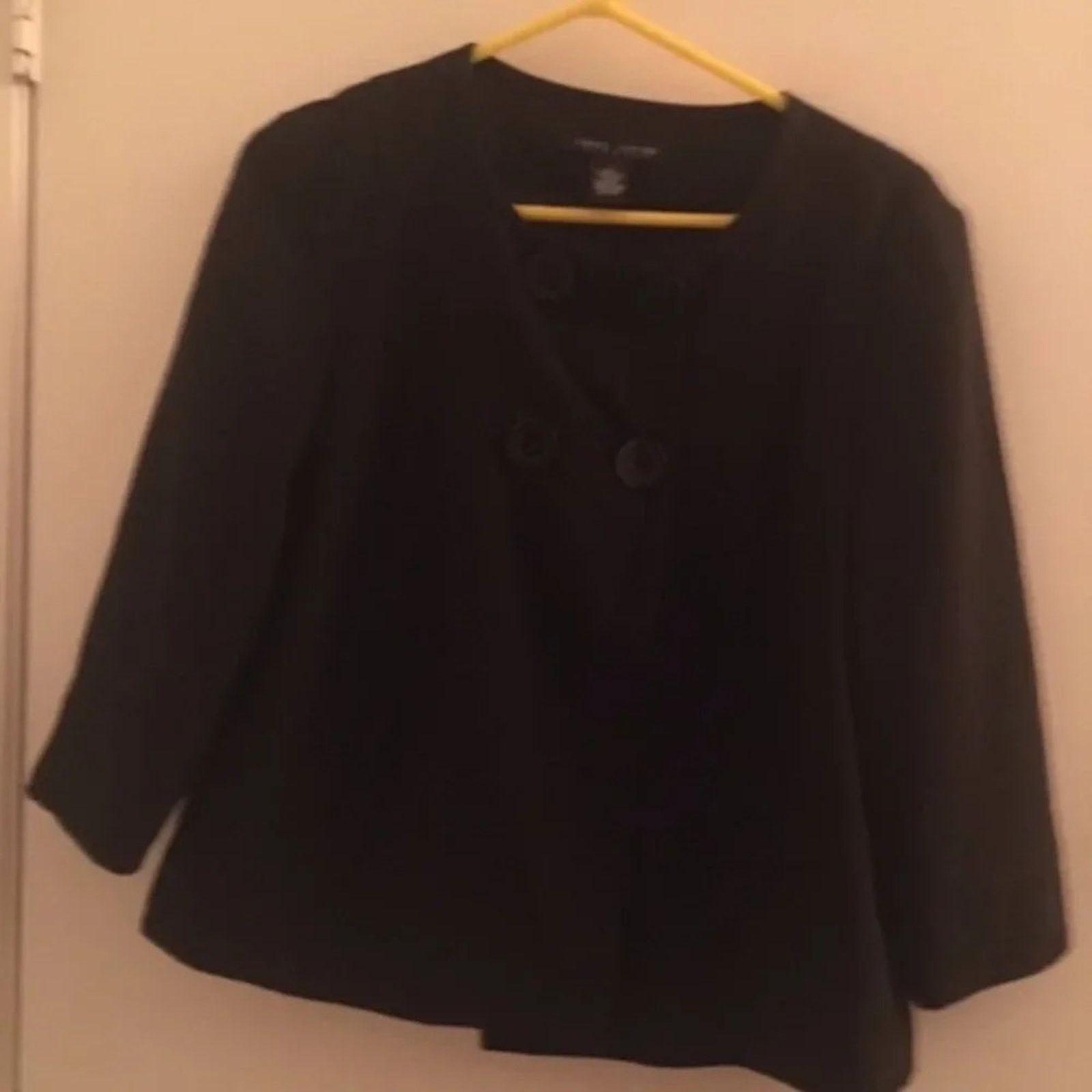 The Unbranded Brand Larry Levine polyester blend woman’s black Jacket, size Lg Size L / US 10 / IT 46 - 1 Thumbnail