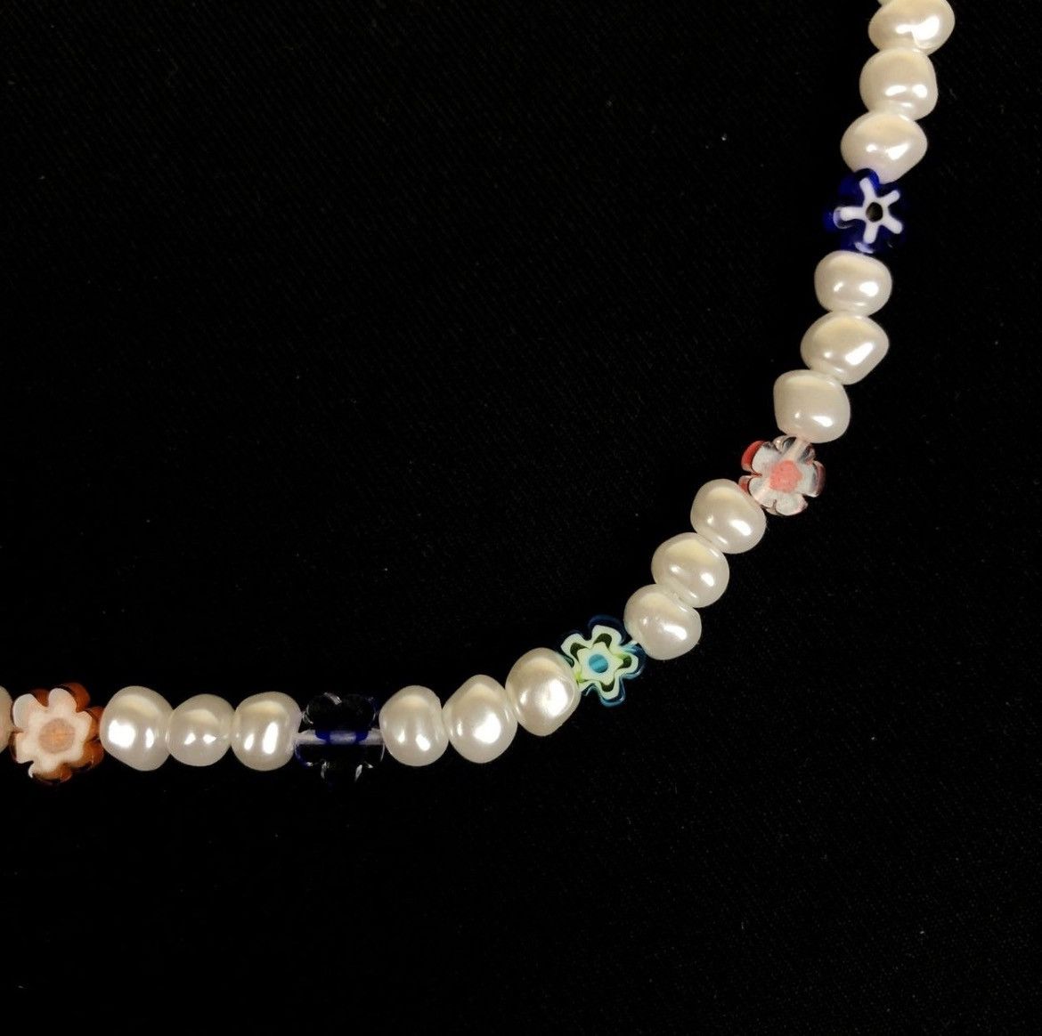 Jewelry Pearl Choker Flower Necklace Y2K Fashion Size ONE SIZE - 3 Thumbnail