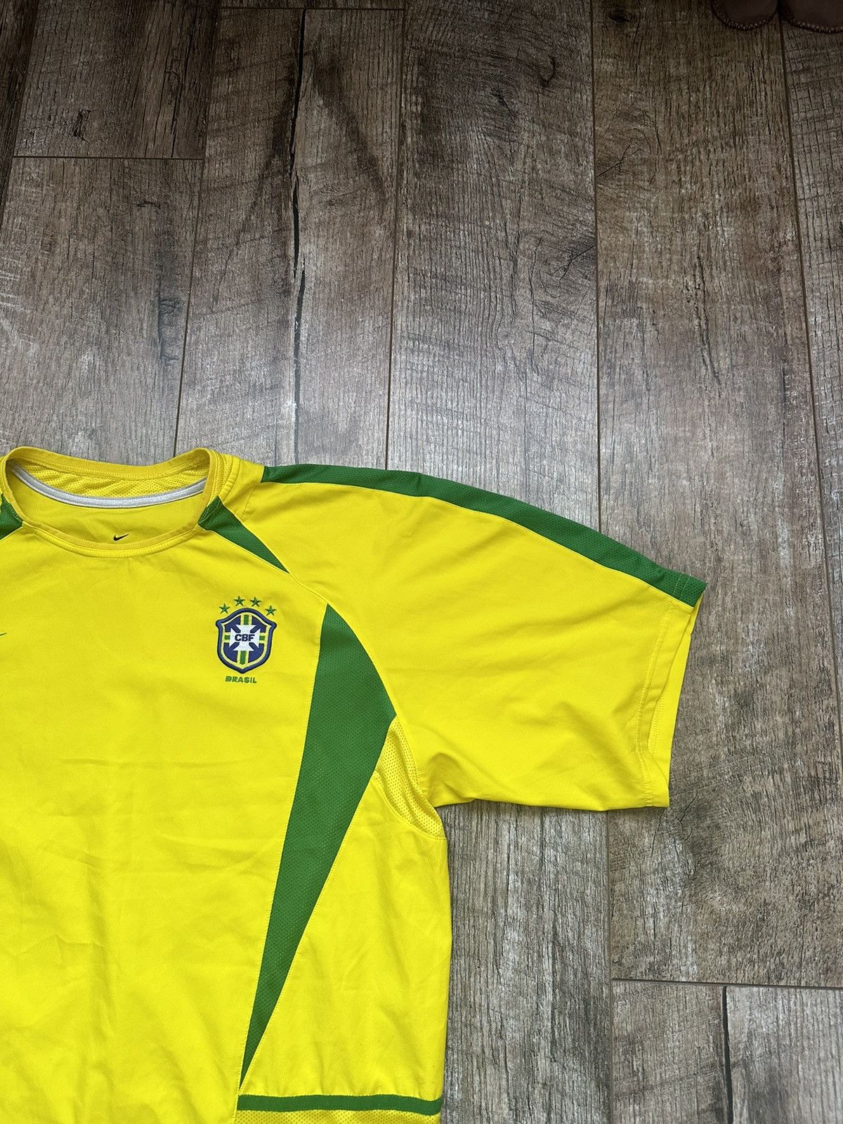 Nike 2002 Nike Brazil World Cup Home Soccer Jersey Size US XL / EU 56 / 4 - 2 Thumbnail
