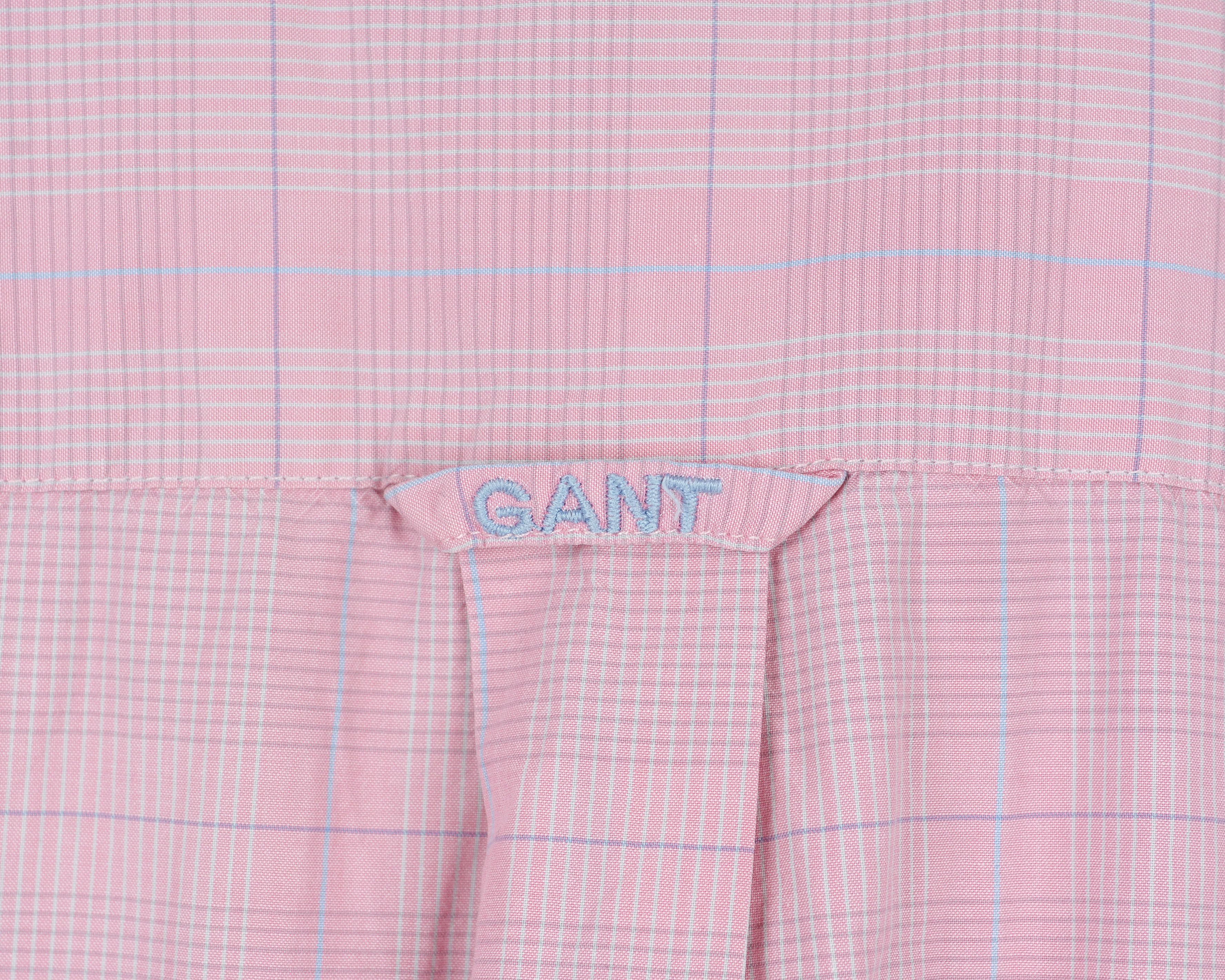 Gant Long Island Poplin Shirt Check Short Sleeved Tartan Plaid Size US XL / EU 56 / 4 - 5 Thumbnail