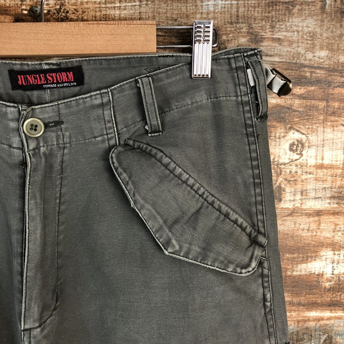 Japanese Brand DL Jungle Storm Green Cargo Multipocket Pants #C098 Size US 32 / EU 48 - 8 Thumbnail