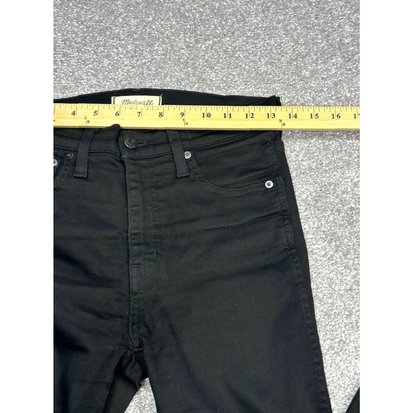 Madewell Madewell 10 Inch High Riser Skinny Jeans Womens 26 Black Cotton Stretch 26x28 Jeans Size 26" / US 2 / IT 38 - 3 Thumbnail