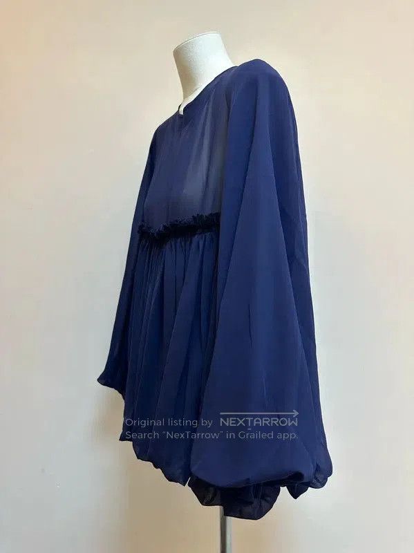 Comme des Garcons COMME des GARÇONS Blue Pleated Long Sleeve Top . Size XS / US 0-2 / IT 36-38 - 2 Thumbnail