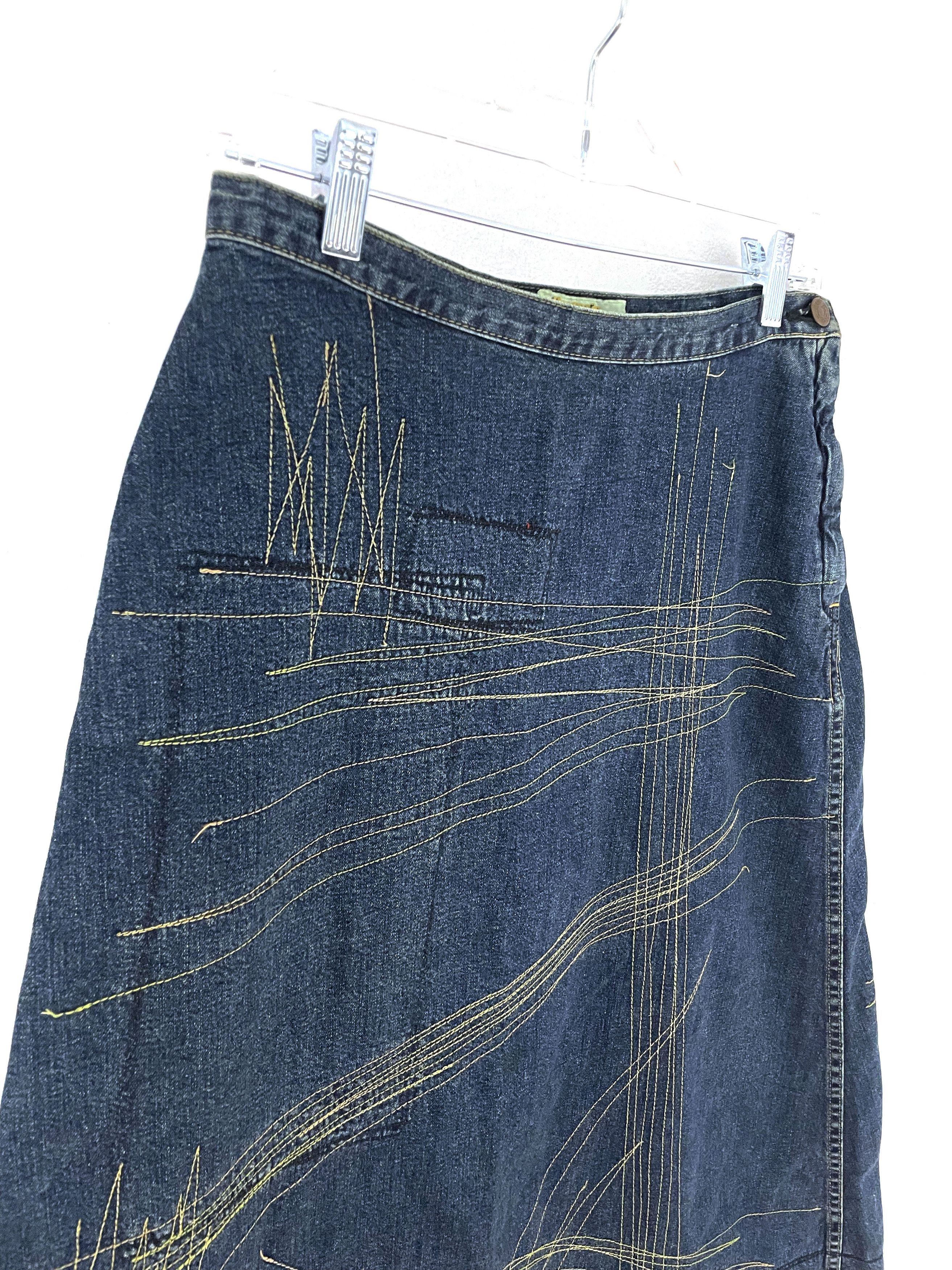 Hysteric Glamour Stitch Denim Maxi Skirt Size 27" / US 4 / IT 40 - 6 Thumbnail