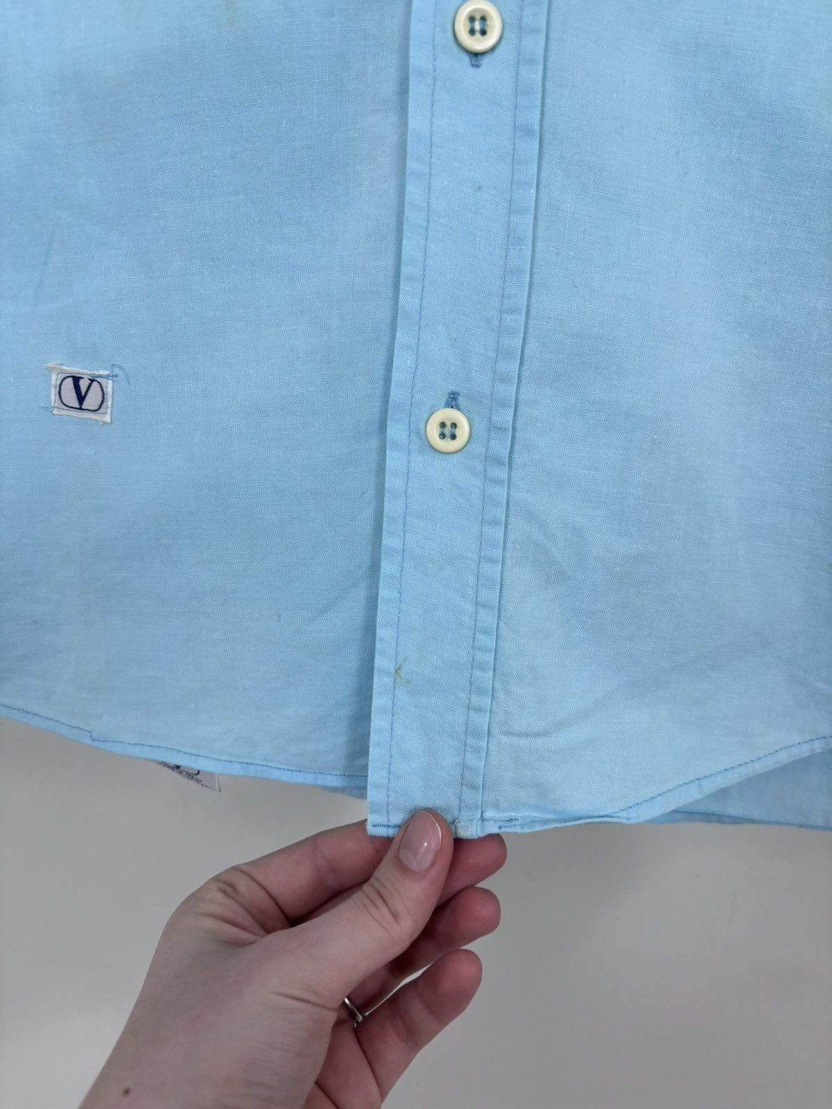 Valentino Vintage 1990s Valentino Jeans Men’s Blue Long Sleeve Shirt Size US M / EU 48-50 / 2 - 8 Thumbnail