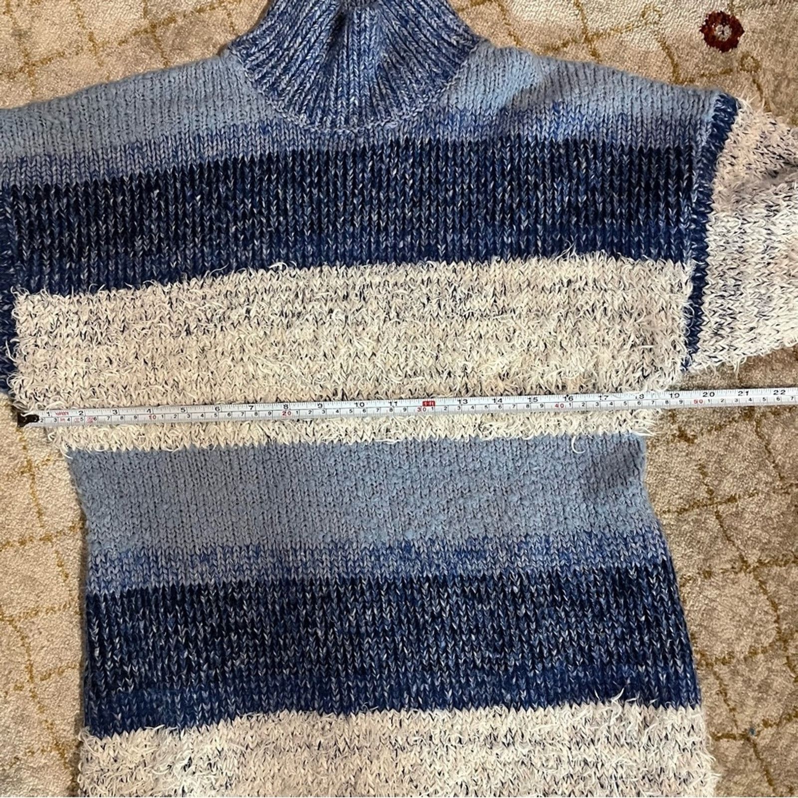 Free People Free People Sweater Dress Making Waves Blue Striped Size S / US 4 / IT 40 - 3 Thumbnail