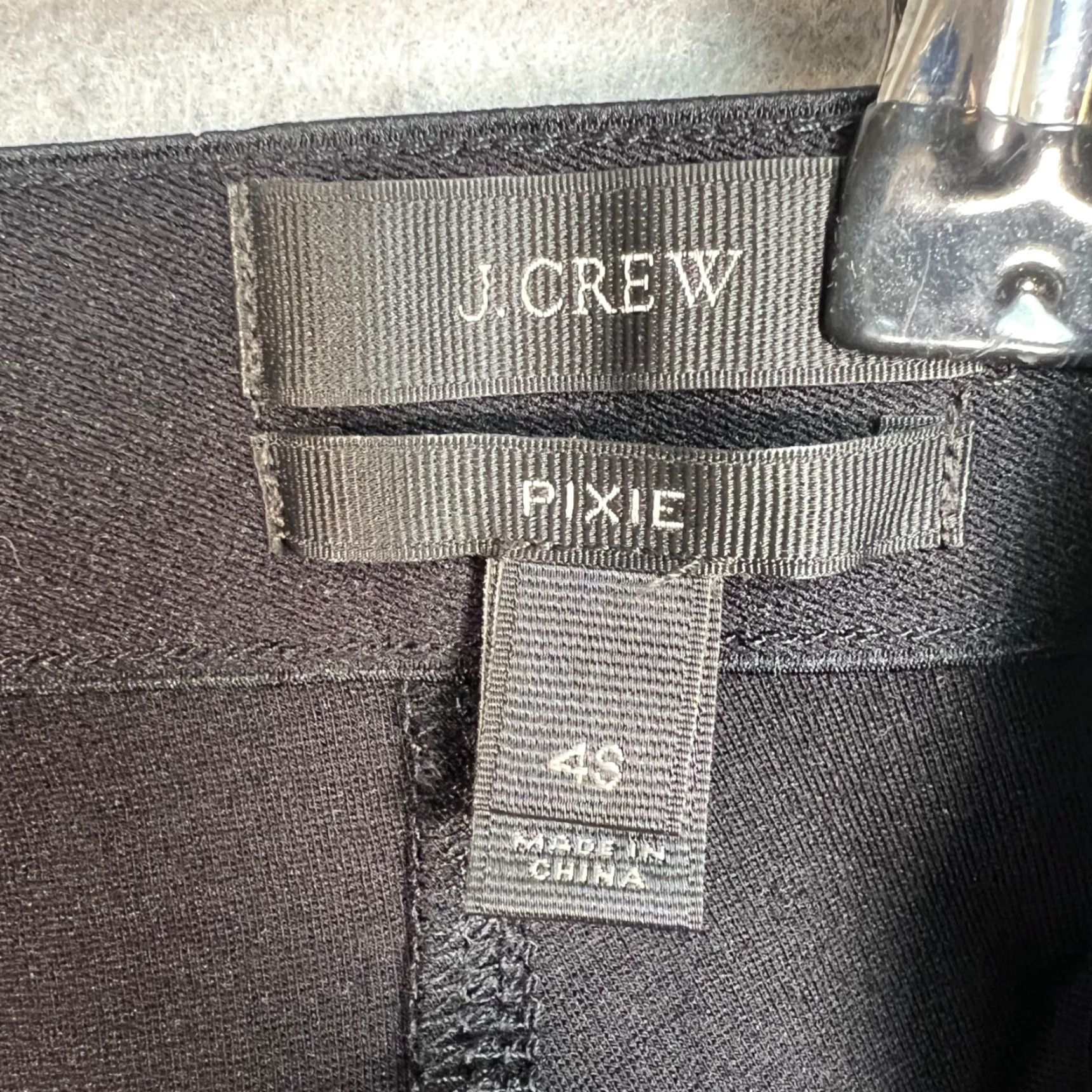 J.Crew J. Crew Womens J.CREW Pixie Pants Size 4 S Black Ankle Skinny Ponte Zip Front Ponte Zip Ankle Pants Size 27" / US 4 / IT 40 - 3 Thumbnail