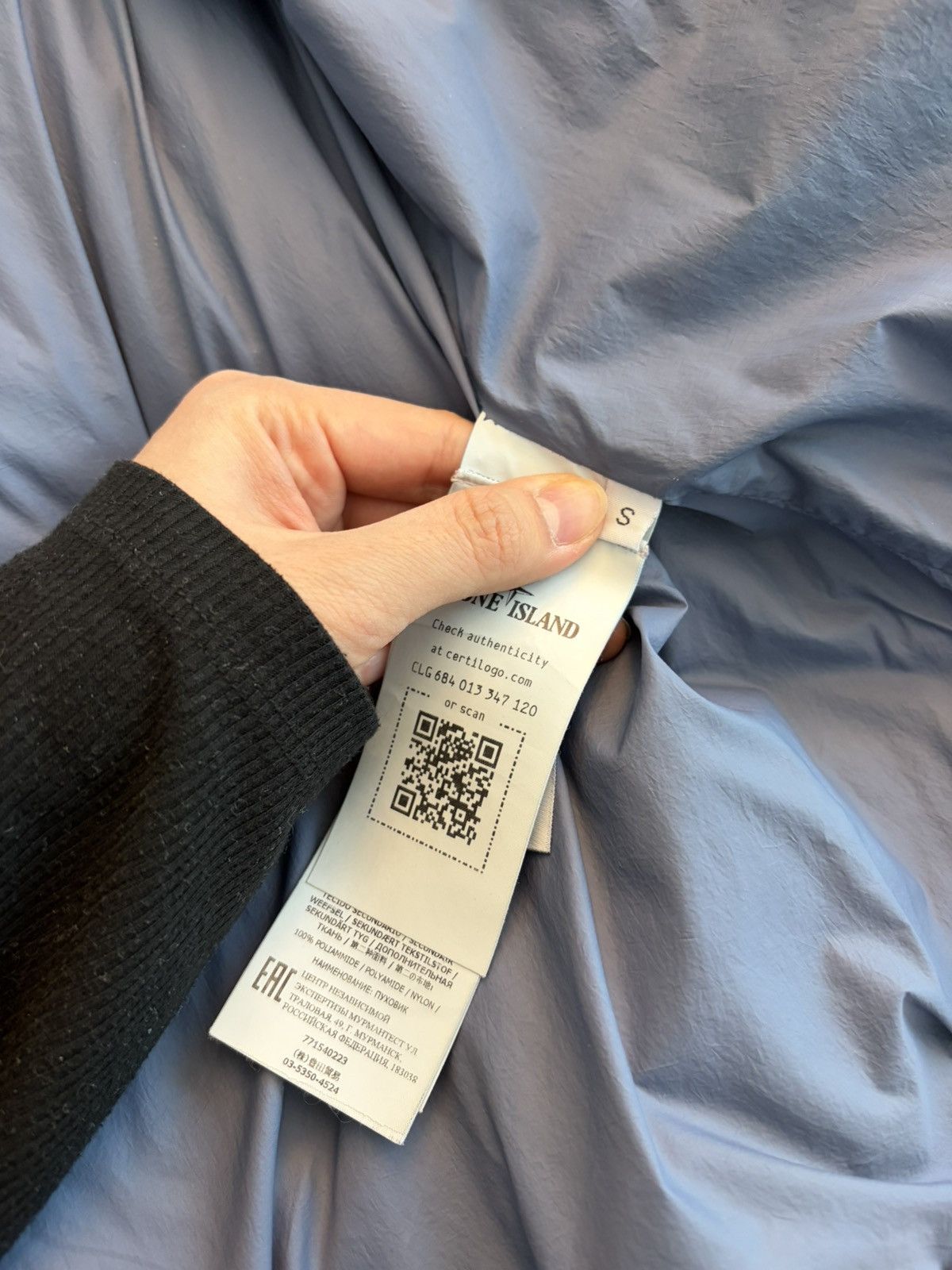 Stone Island Stone Island Blue Crinkle Reps Down Jacket Size US S / EU 44-46 / 1 - 6 Thumbnail