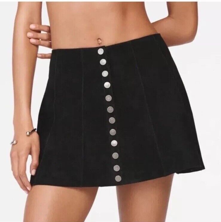 Zara Zara x Steven Meisel Black Suede Skirt Size 26" / US 2 / IT 38 - 2 Thumbnail