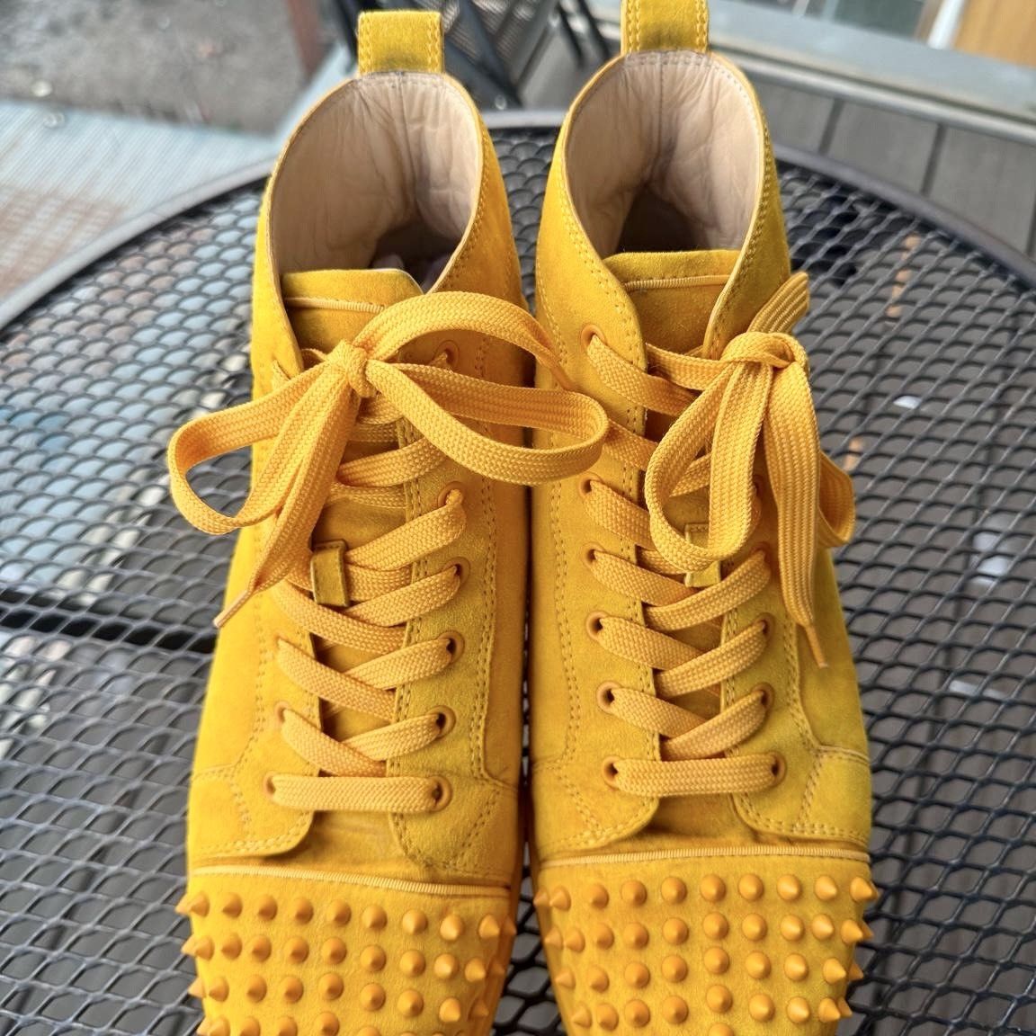 Christian Louboutin Christian Louboutin Louis Spikes – Yellow Suede – EU 43.5 Size US 9.5 / EU 42-43 - 2 Thumbnail